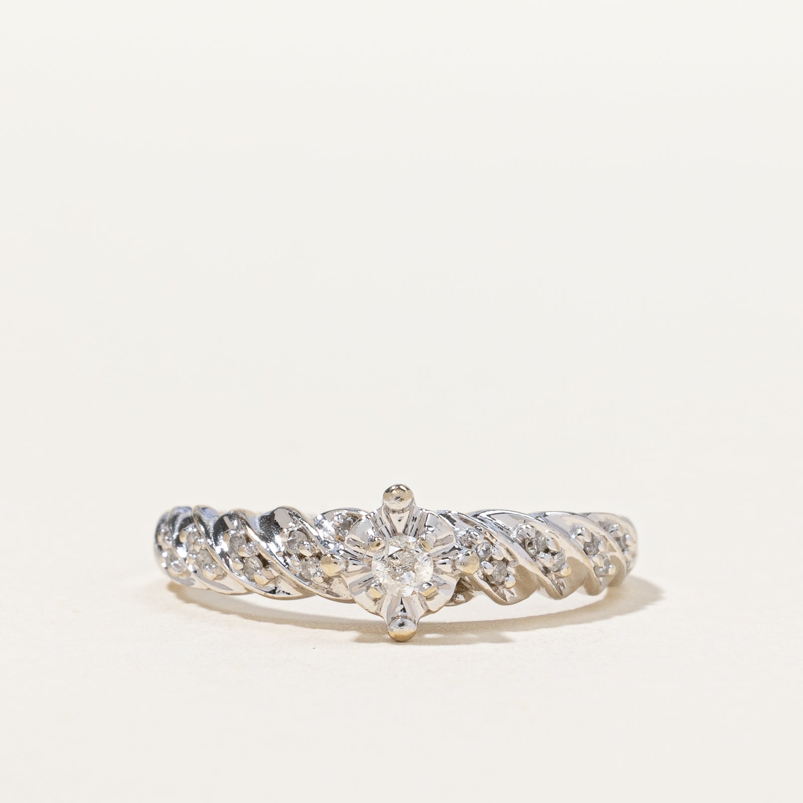 Twisted Illusion Set Diamond Ring | 0.10 ctw, SZ 6.75 |