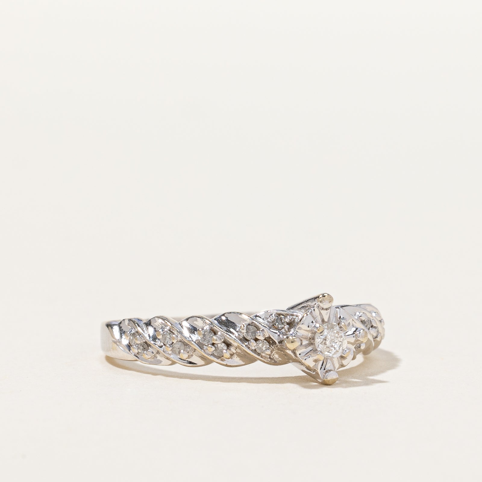 Twisted Illusion Set Diamond Ring | 0.10 ctw, SZ 6.75 |