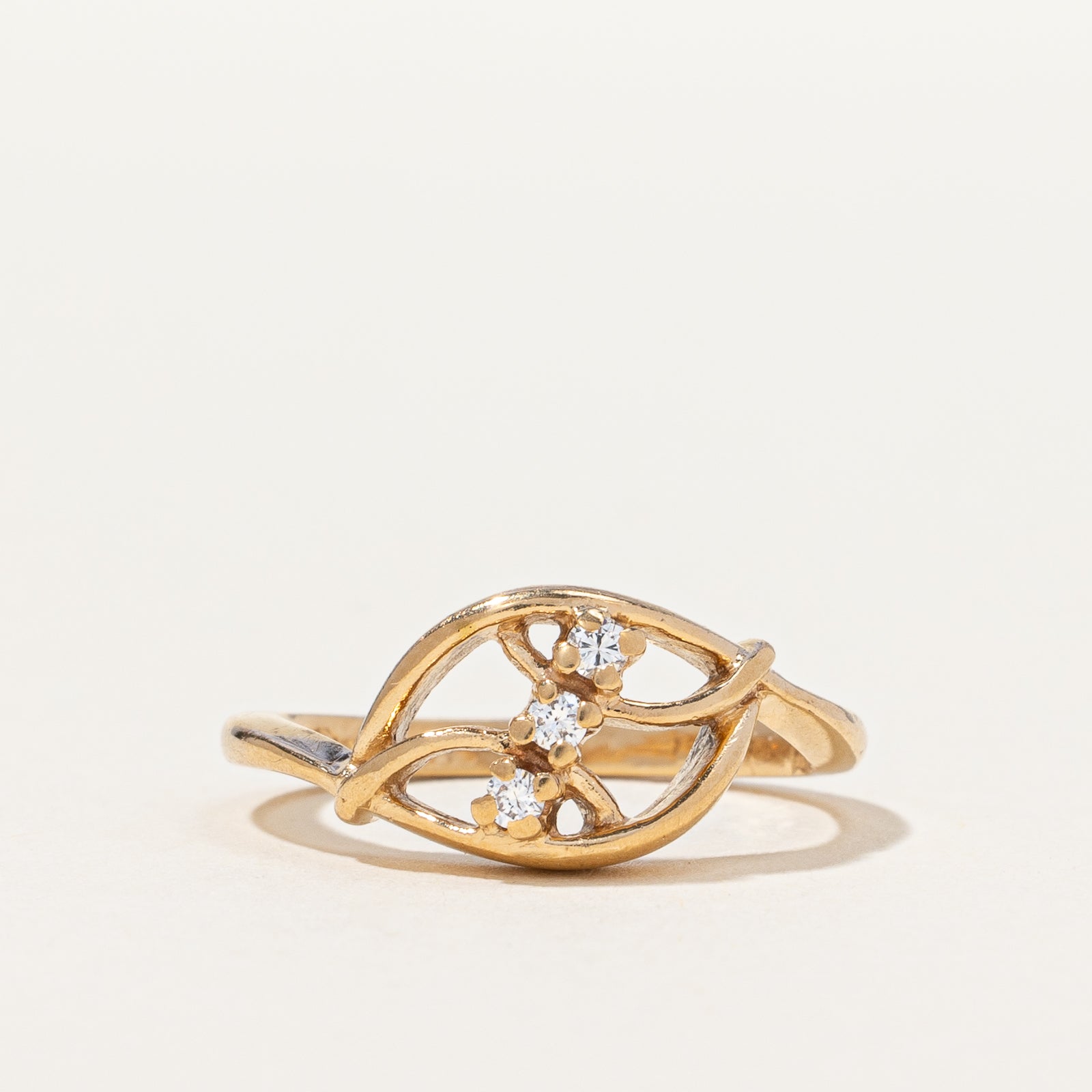 Bypass Abstract Diamond Ring | SZ 3.5 |