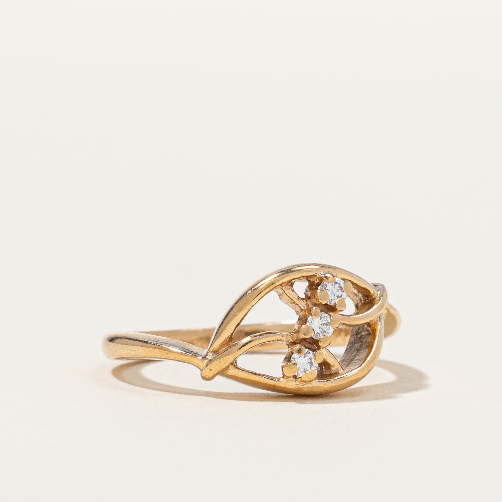 Bypass Abstract Diamond Ring | SZ 3.5 |