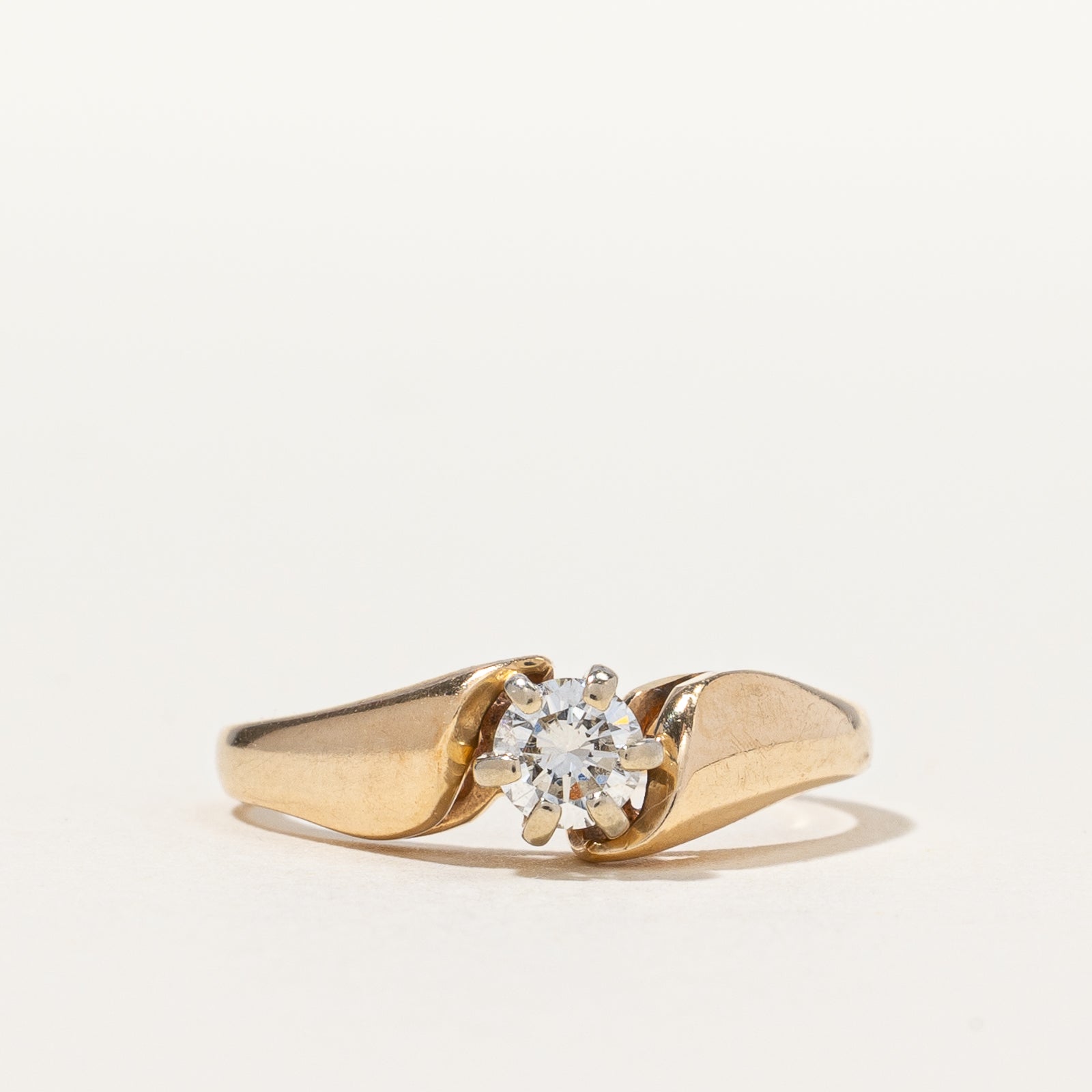 Solitaire Diamond Bypass Ring | 0.23 ct, SZ 5.25 |