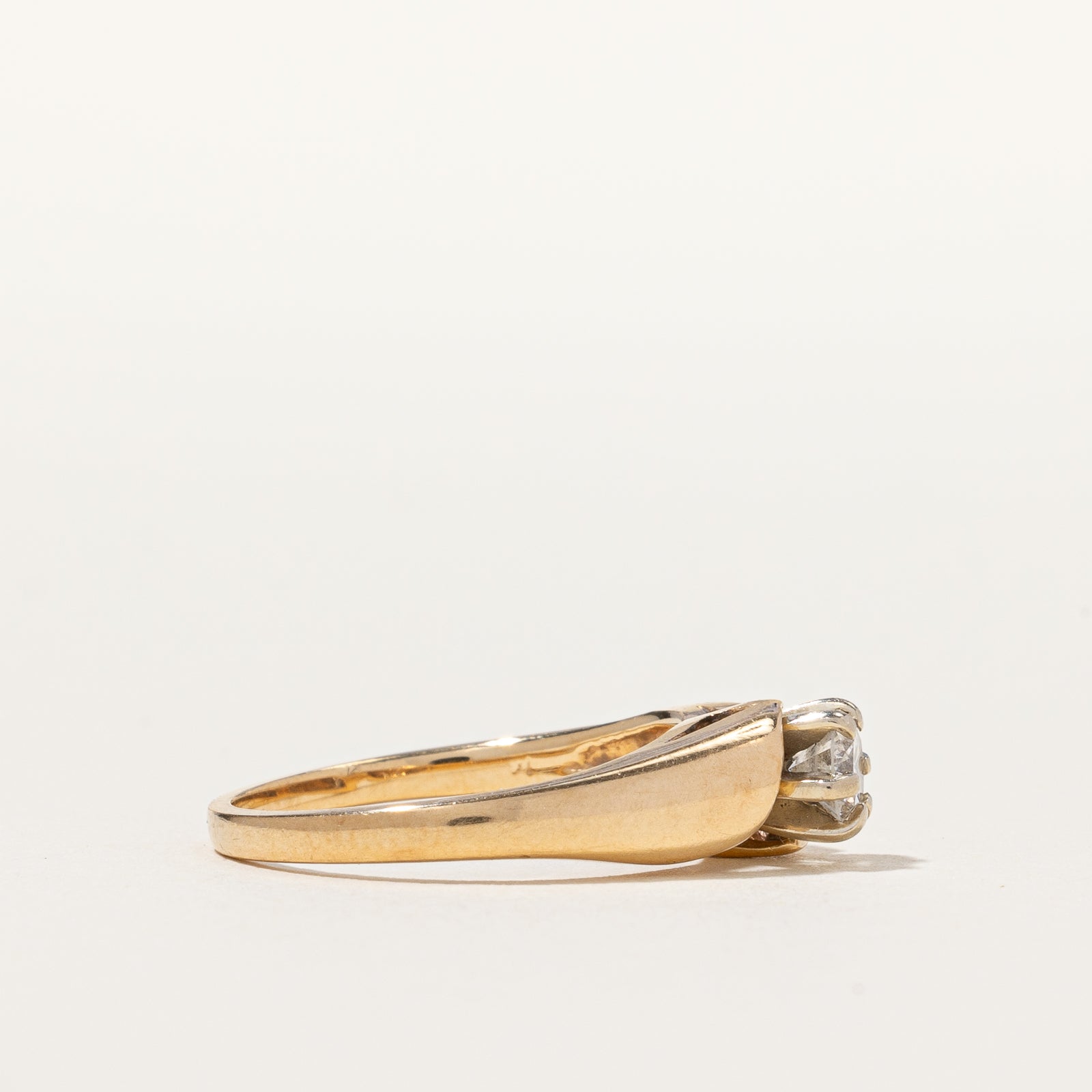 Solitaire Diamond Bypass Ring | 0.23 ct, SZ 5.25 |