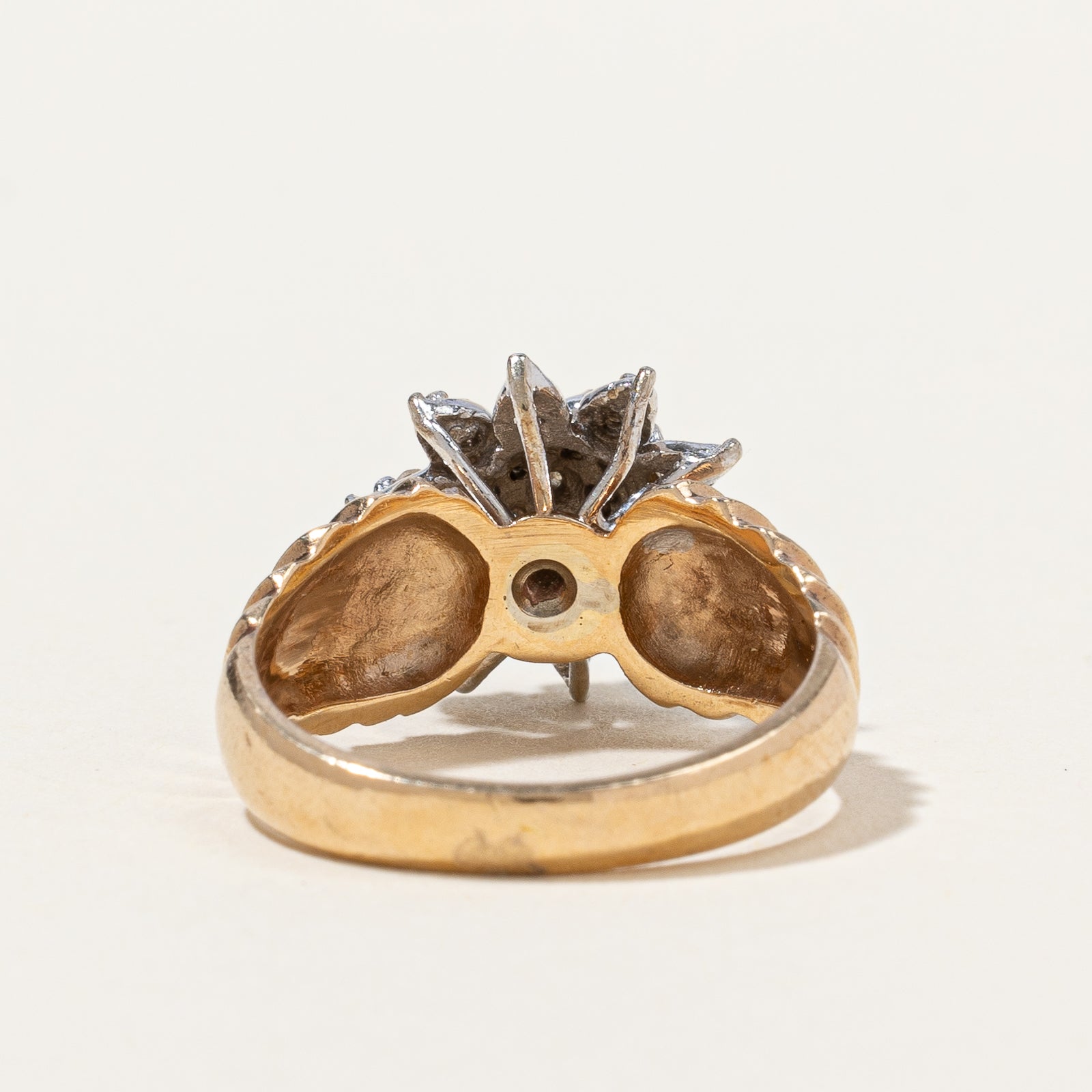 Vintage Floral Design Diamond Cluster Ring | 0.20 ctw |SZ 6 |