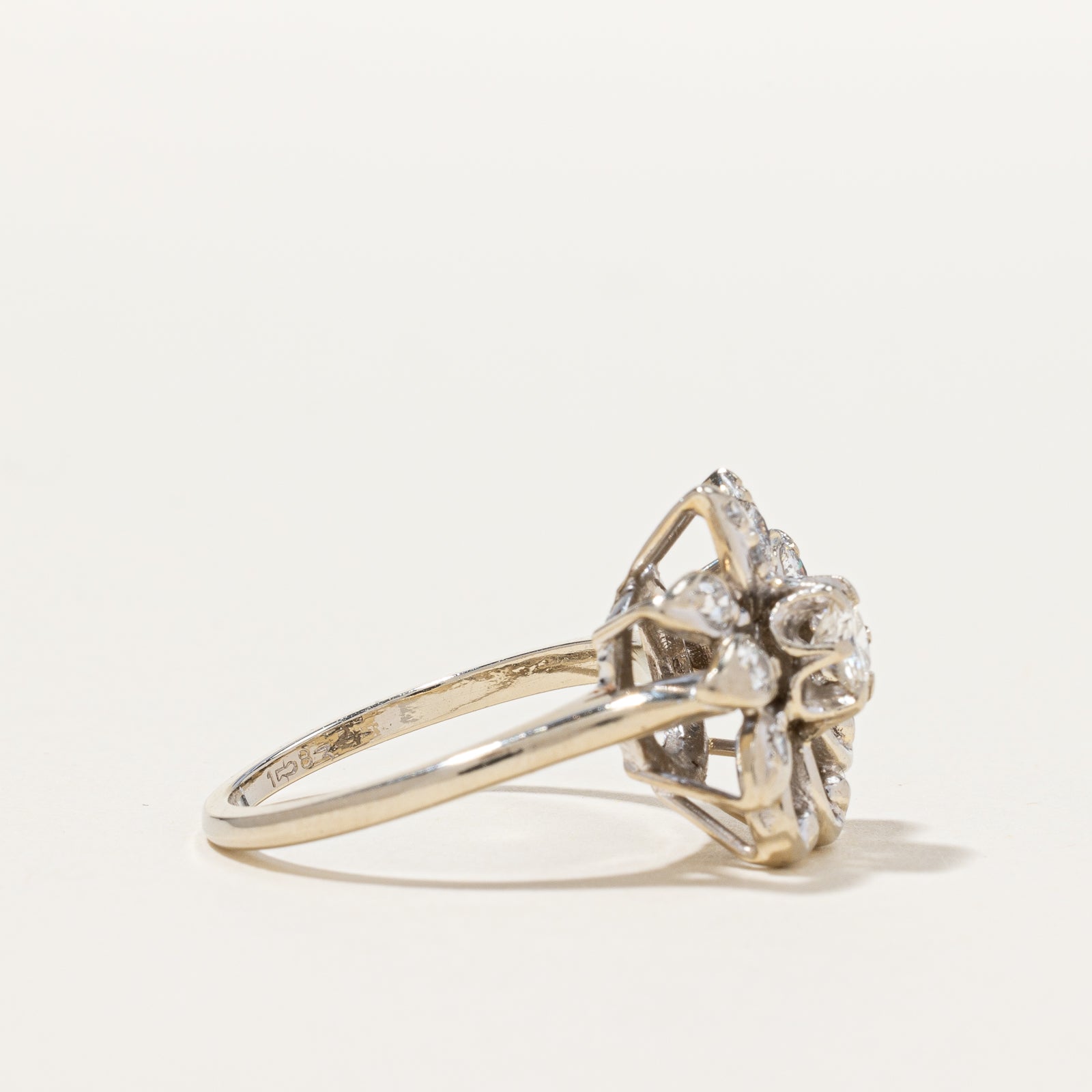High Set Floral Diamond Ring | 0.39 ctw, SZ 6 |