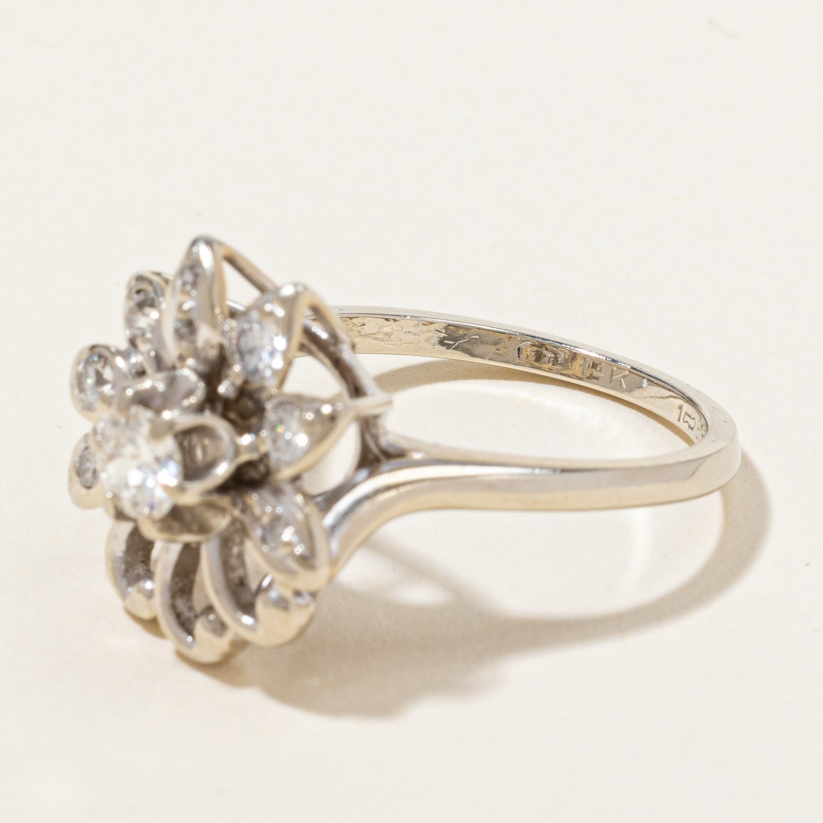 High Set Floral Diamond Ring | 0.39 ctw, SZ 6 |