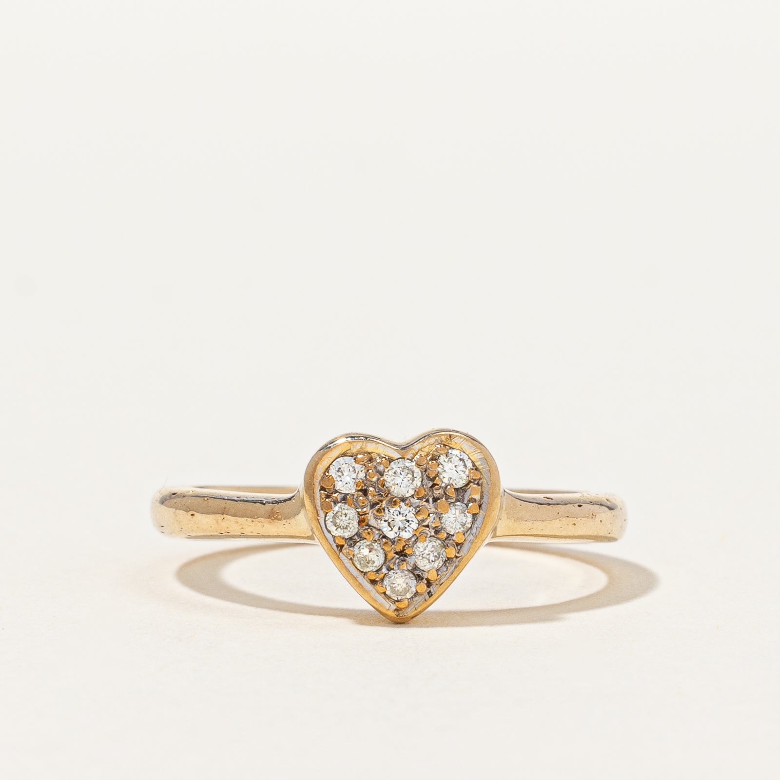 Pave Diamond Heart Promise Ring | 0.09ctw | SZ 5.5 |