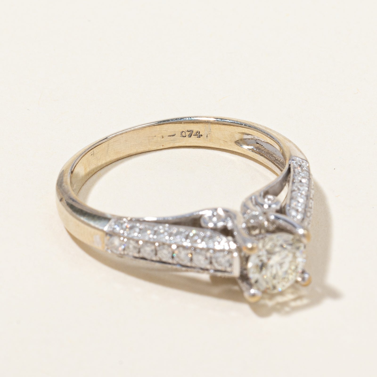 Bague de fiançailles cathédrale finement travaillée | 1,29 ct | Taille 7,75 |