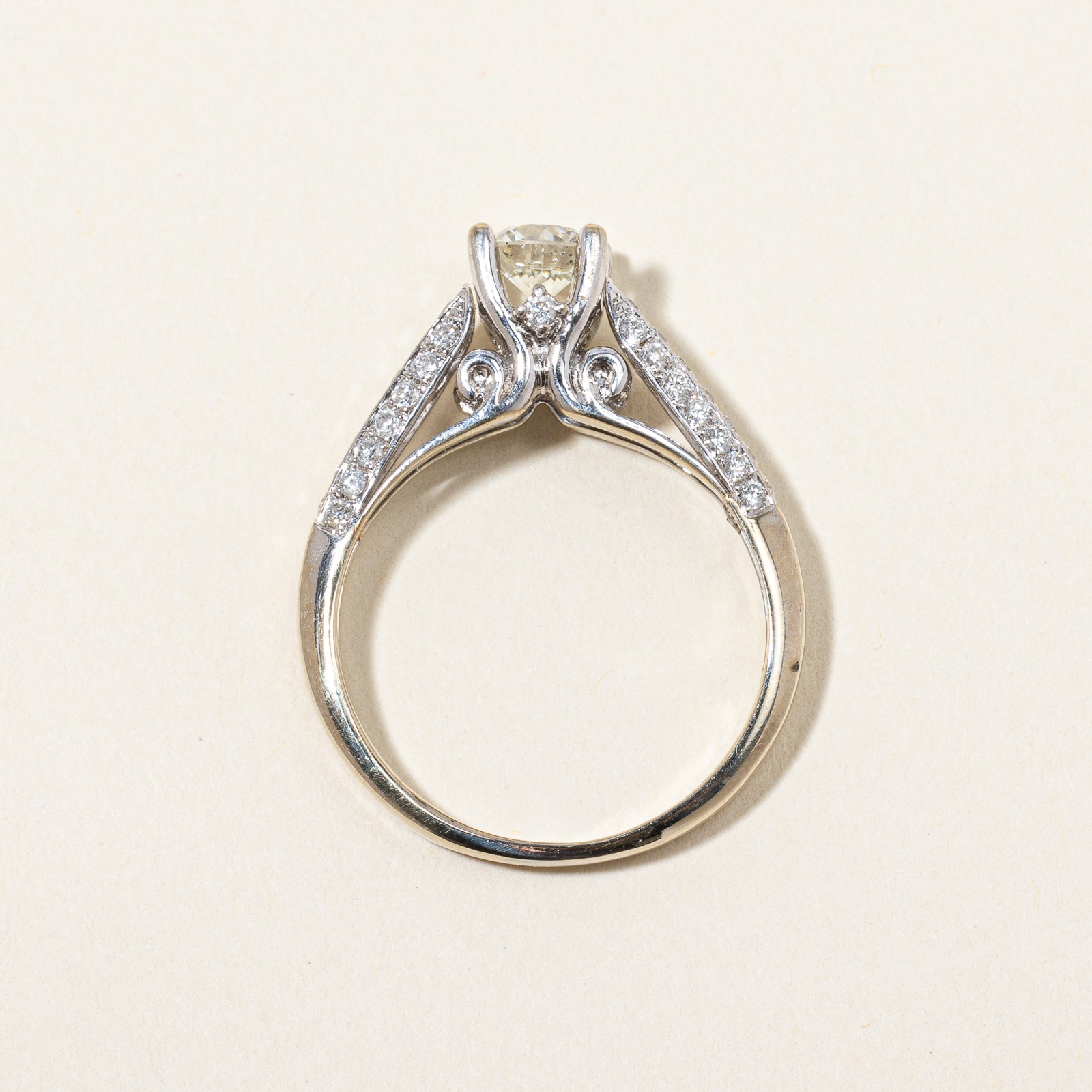 Bague de fiançailles cathédrale finement travaillée | 1,29 ct | Taille 7,75 |