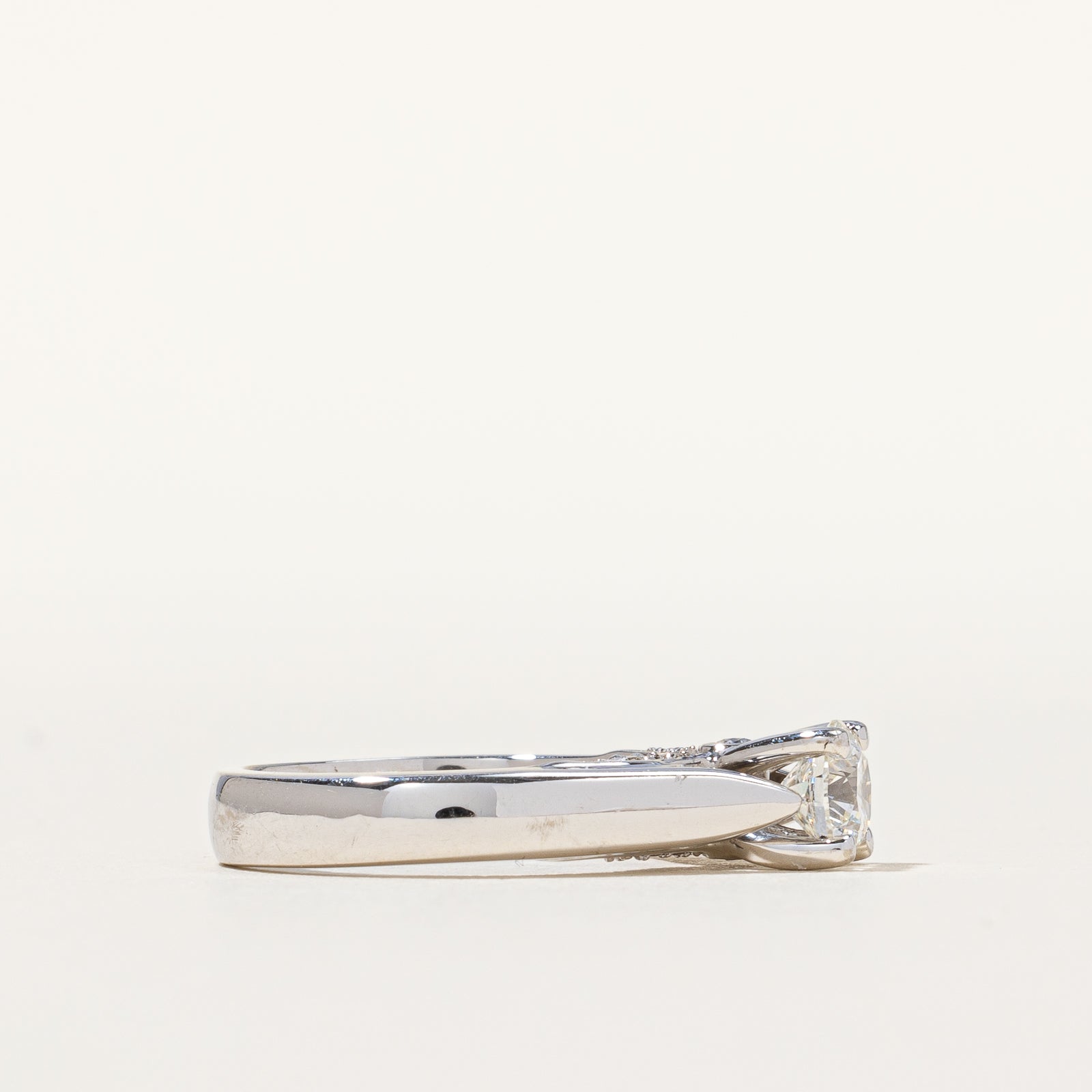 Diamond Accented Solitaire Engagement Ring | 0.56ct SI1 G | SZ 4 |