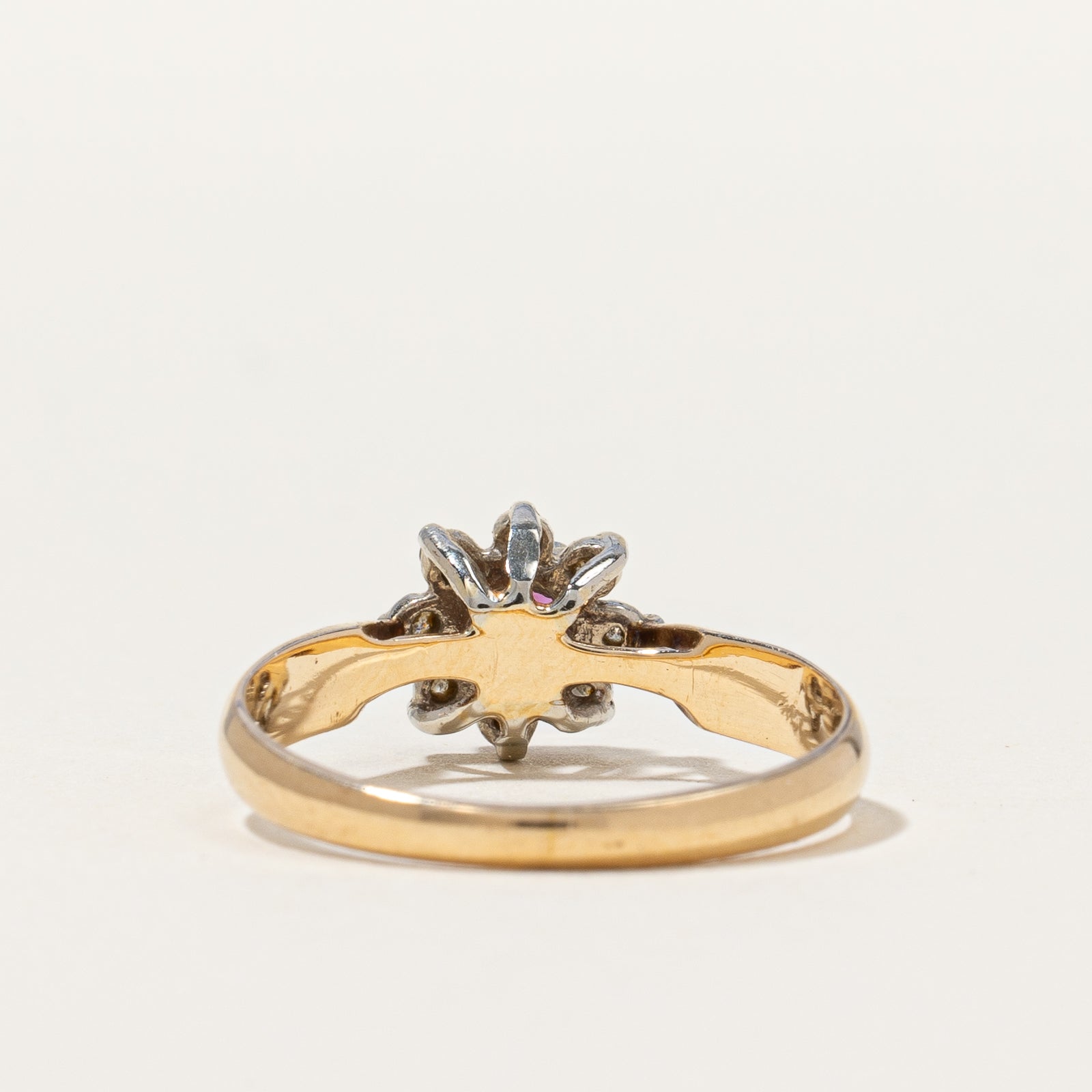 Vintage Floral Ruby & Diamond Ring | SZ 6 |