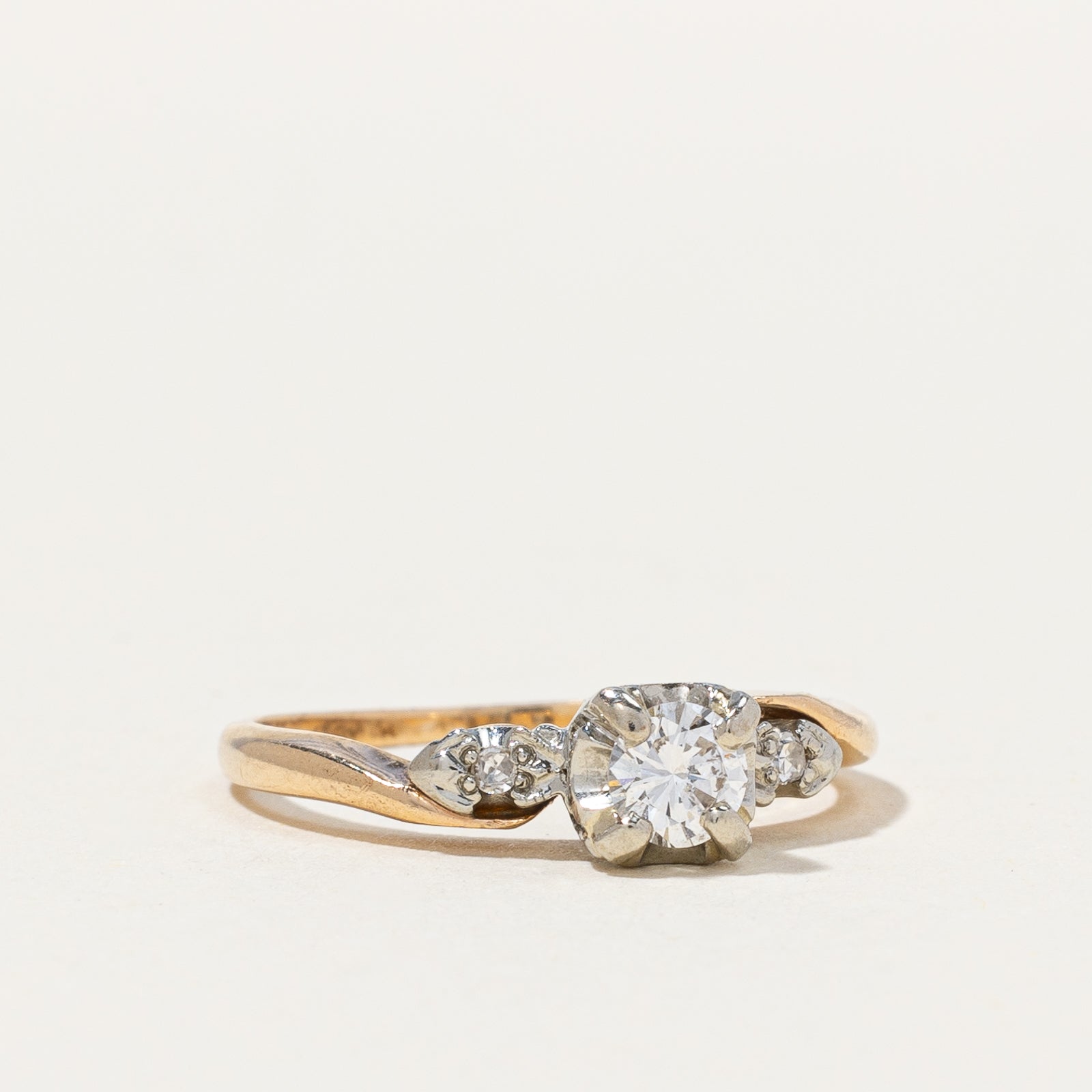 Vintage Retro Diamond Engagement Ring | 0.17 ctw, SZ 4 |