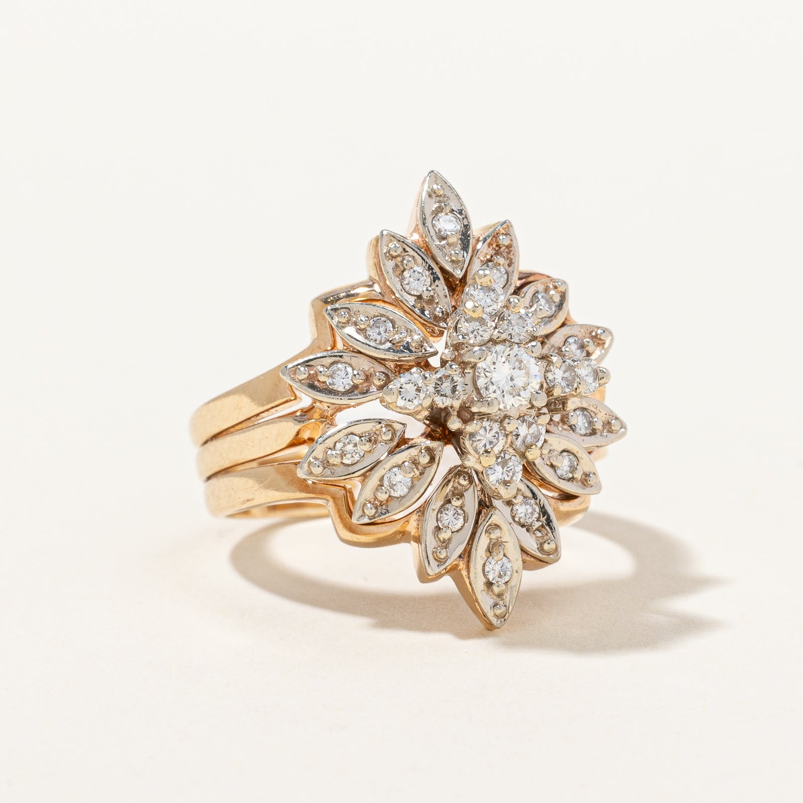 Marquise Shape Floral Diamond Ring | 0.44 ctw, SZ 7.25 |