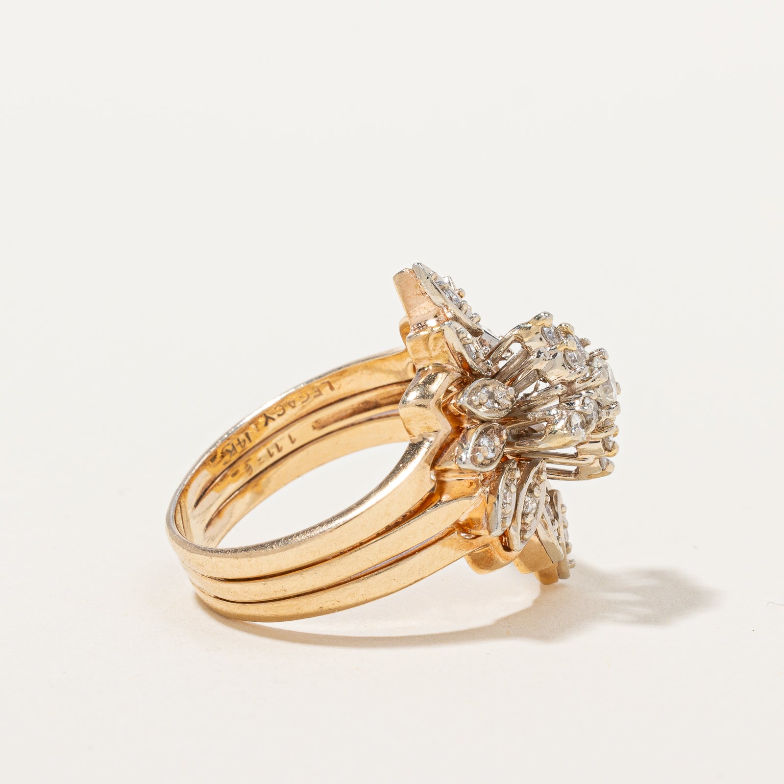 Marquise Shape Floral Diamond Ring | 0.44 ctw, SZ 7.25 |