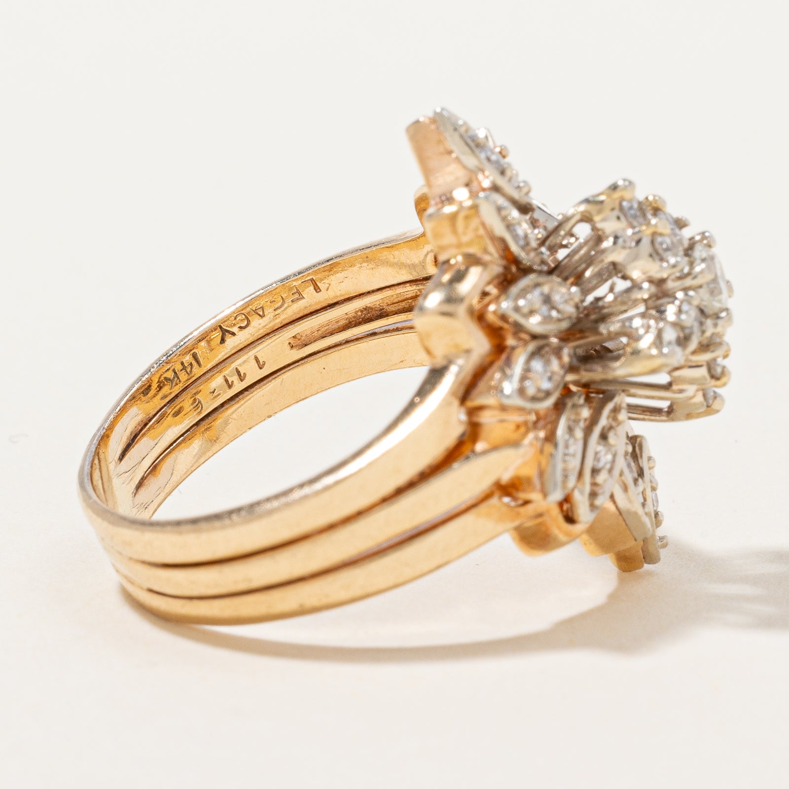 Marquise Shape Floral Diamond Ring | 0.44 ctw, SZ 7.25 |