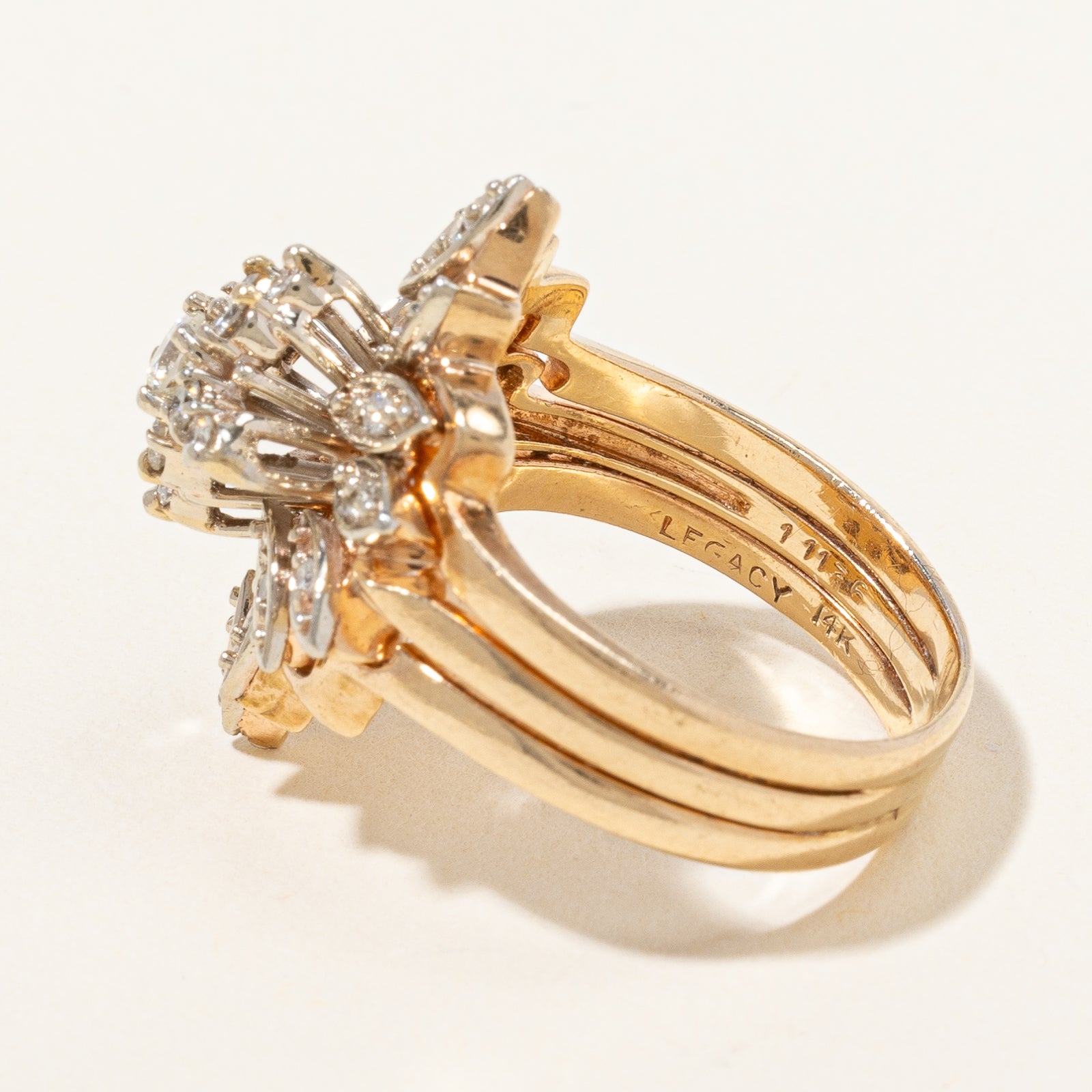 Marquise Shape Floral Diamond Ring | 0.44 ctw, SZ 7.25 |