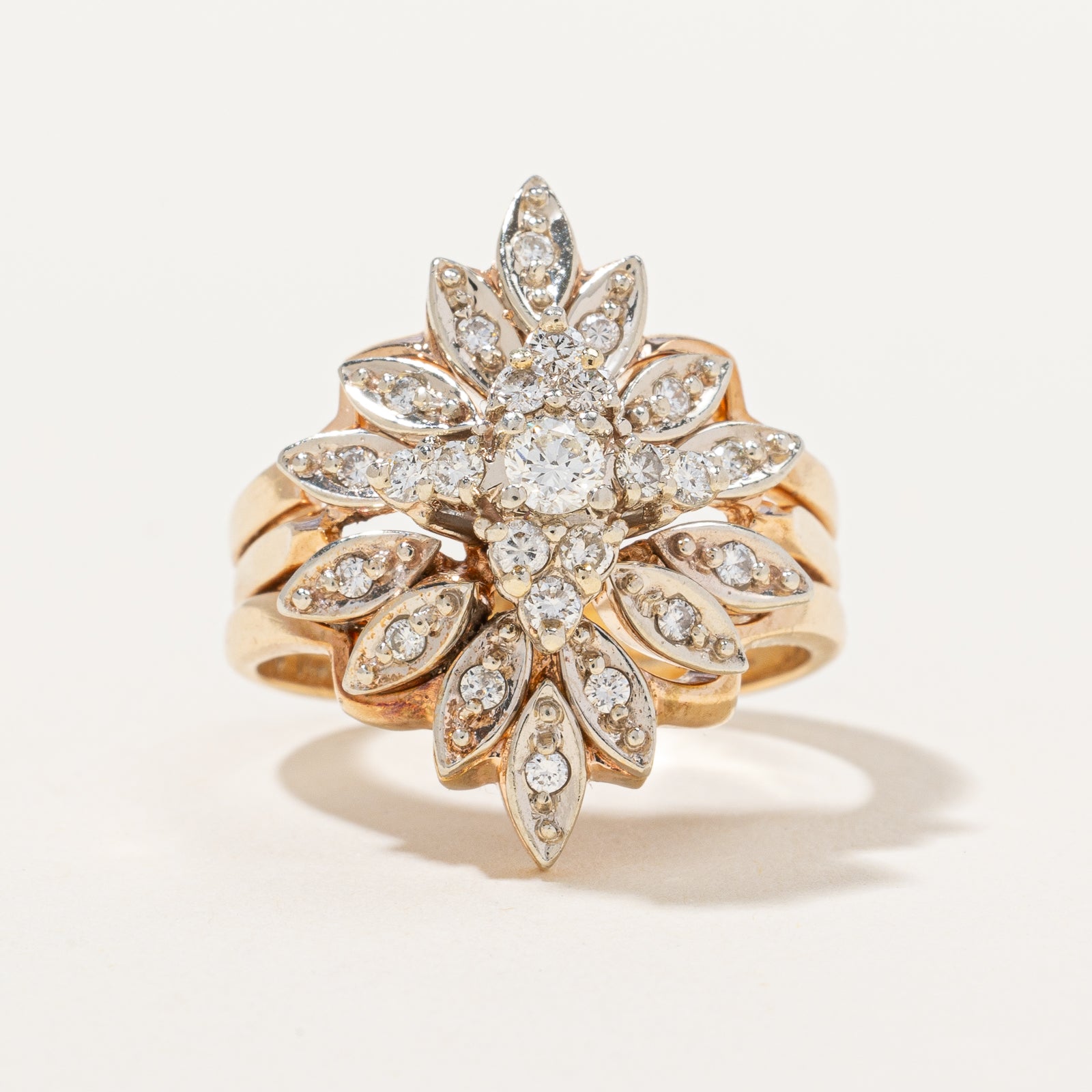 Marquise Shape Floral Diamond Ring | 0.44 ctw, SZ 7.25 |