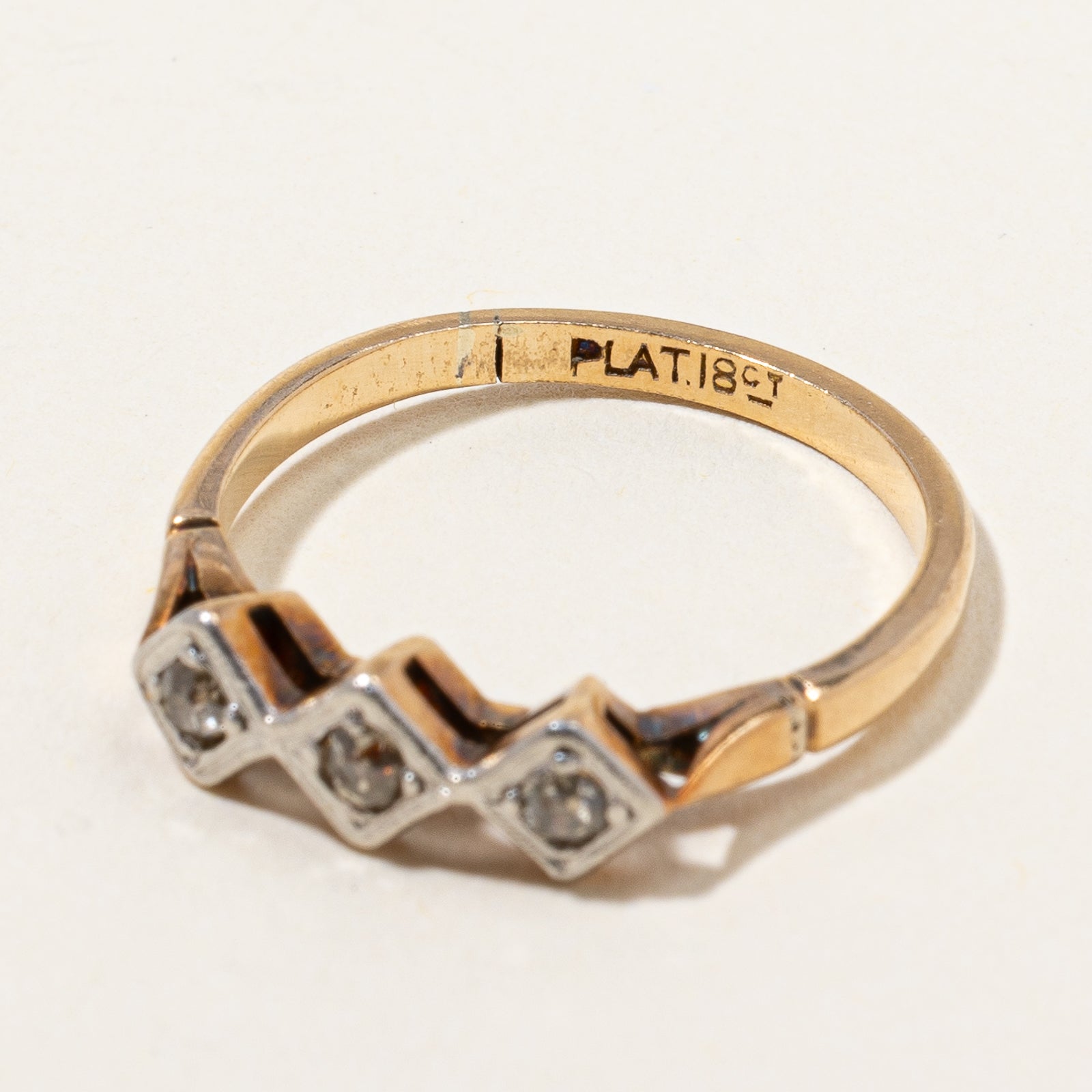 Bague ancienne en diamant taille ancienne | 0,10 ct, taille 6 |