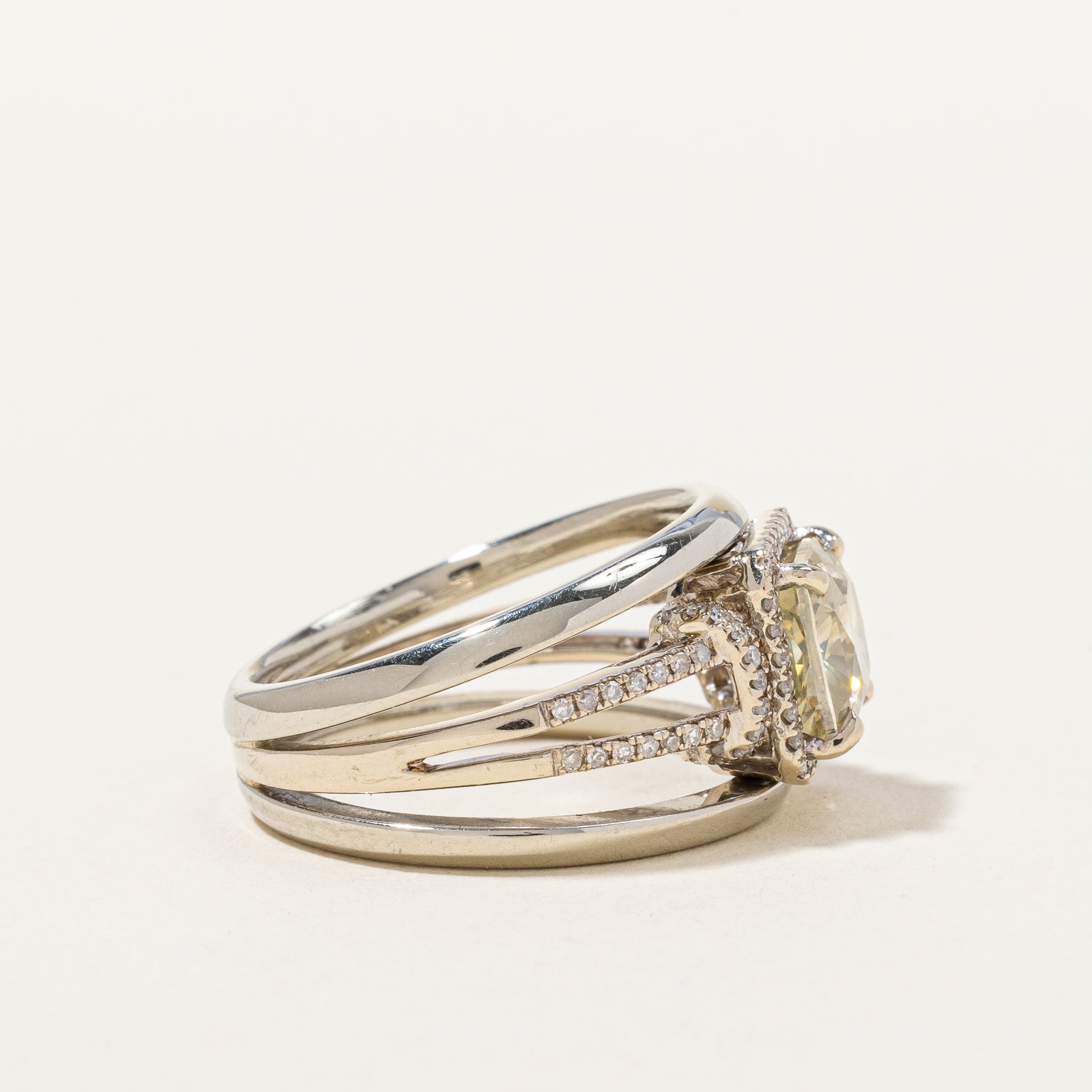 2.10ct GIA-graded Natural Fancy Color Diamond | 2.45ctw | SZ 6 |