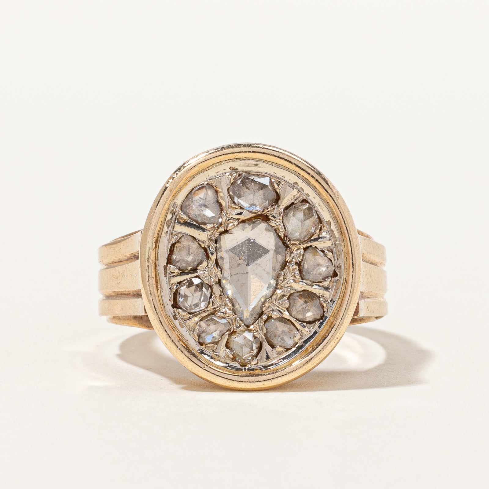 Bague victorienne revisitée sertie de diamants taille rose | 1,35 ct | Taille 9,25 |