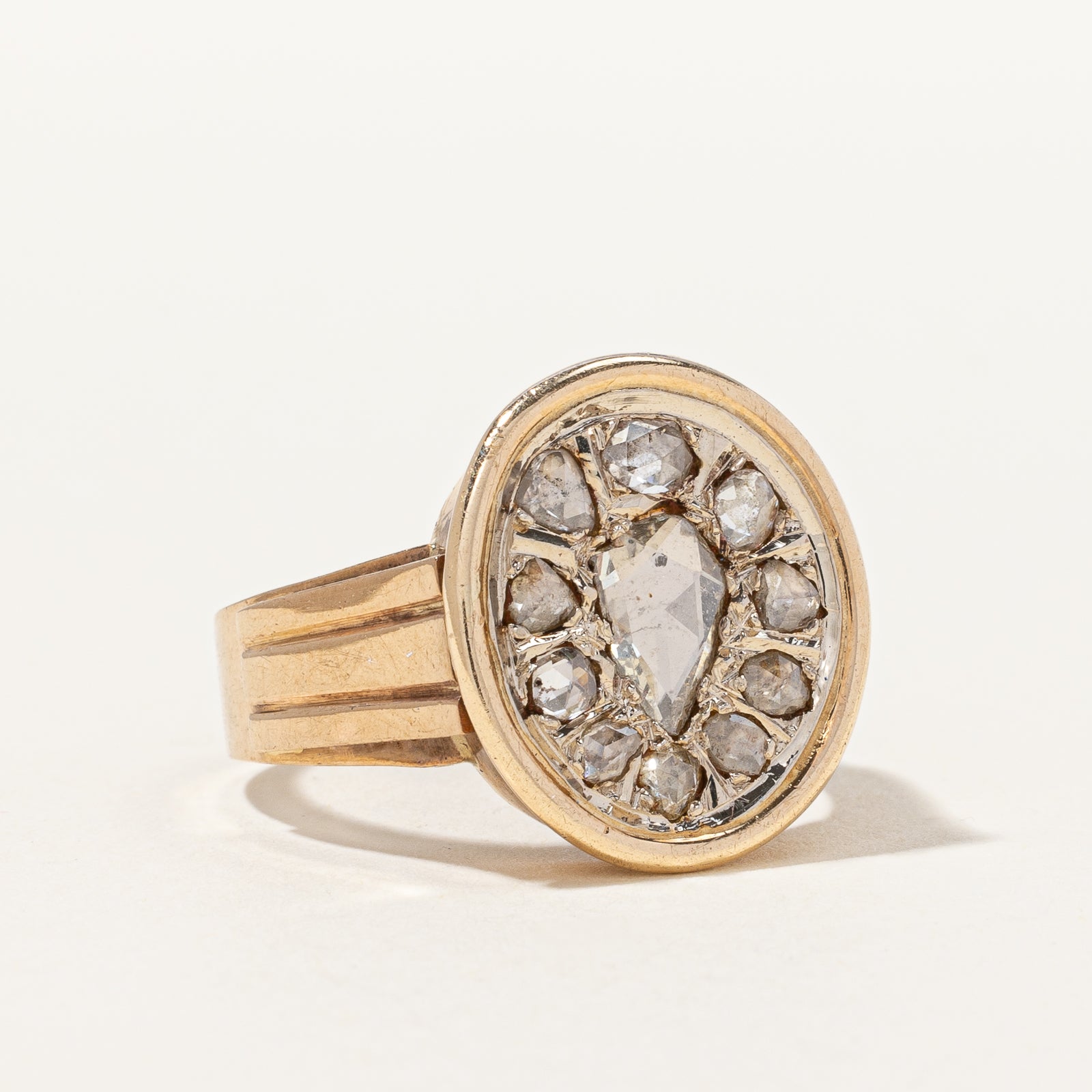 Bague victorienne revisitée sertie de diamants taille rose | 1,35 ct | Taille 9,25 |