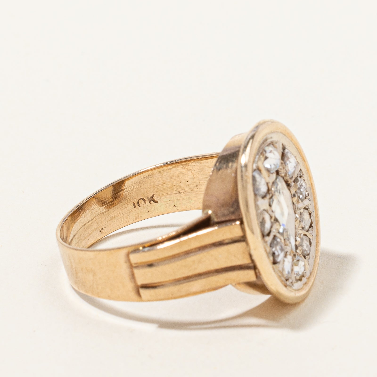 Bague victorienne revisitée sertie de diamants taille rose | 1,35 ct | Taille 9,25 |