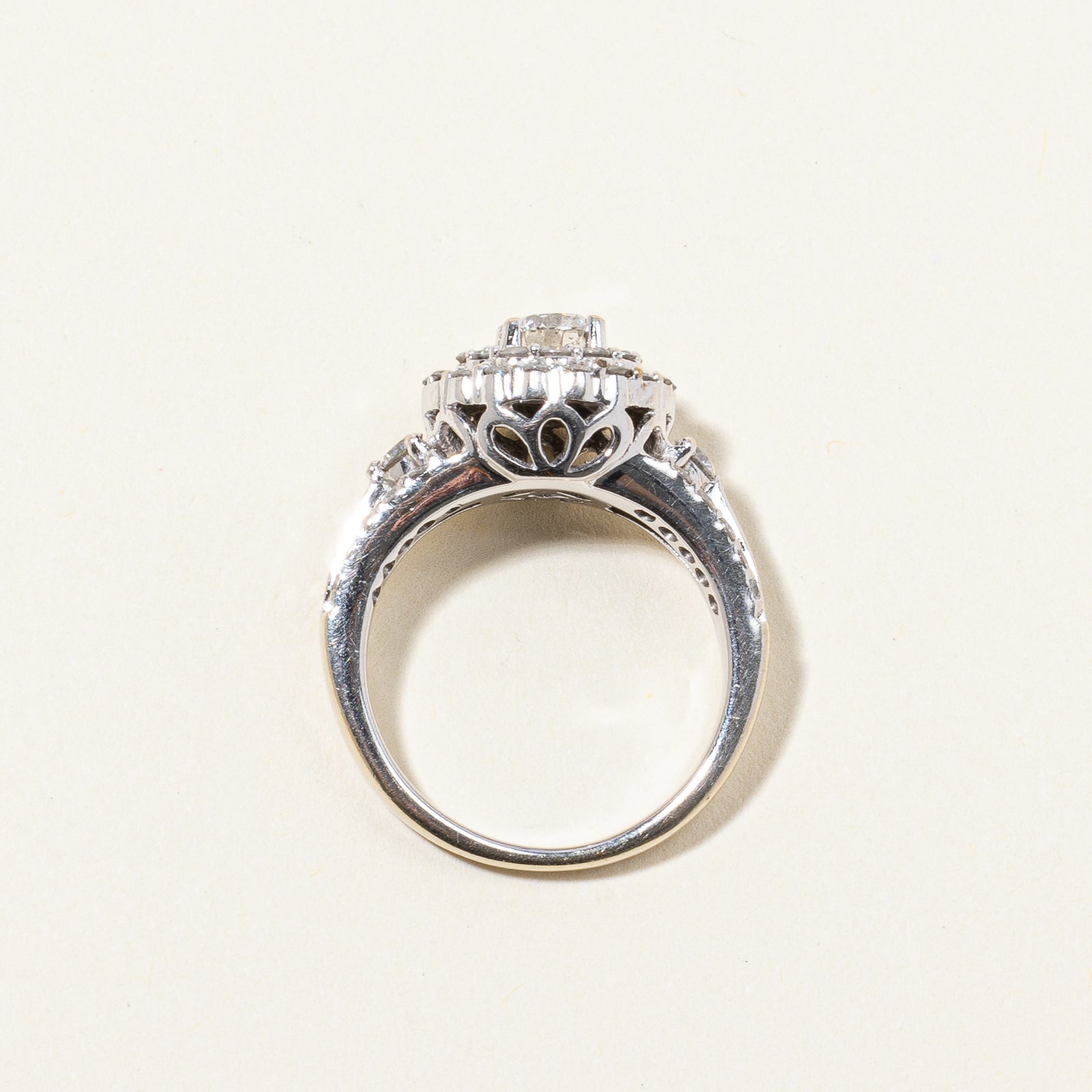 Beautiful Diamond Halo Engagement Ring | 1.06 ctw, SZ 5.5 |