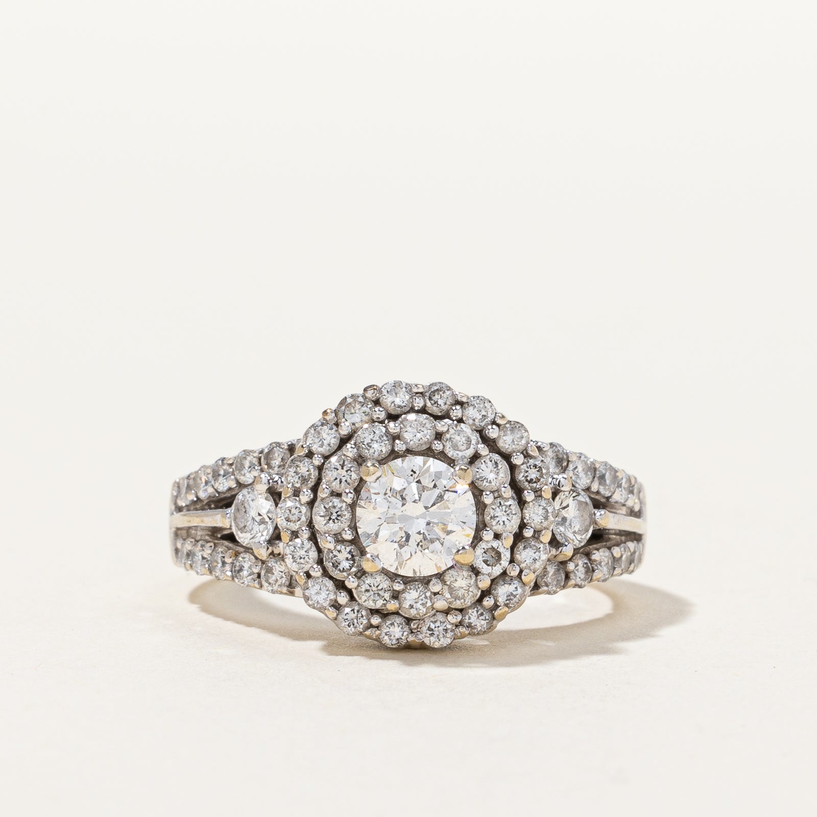 Beautiful Diamond Halo Engagement Ring | 1.06 ctw, SZ 5.5 |