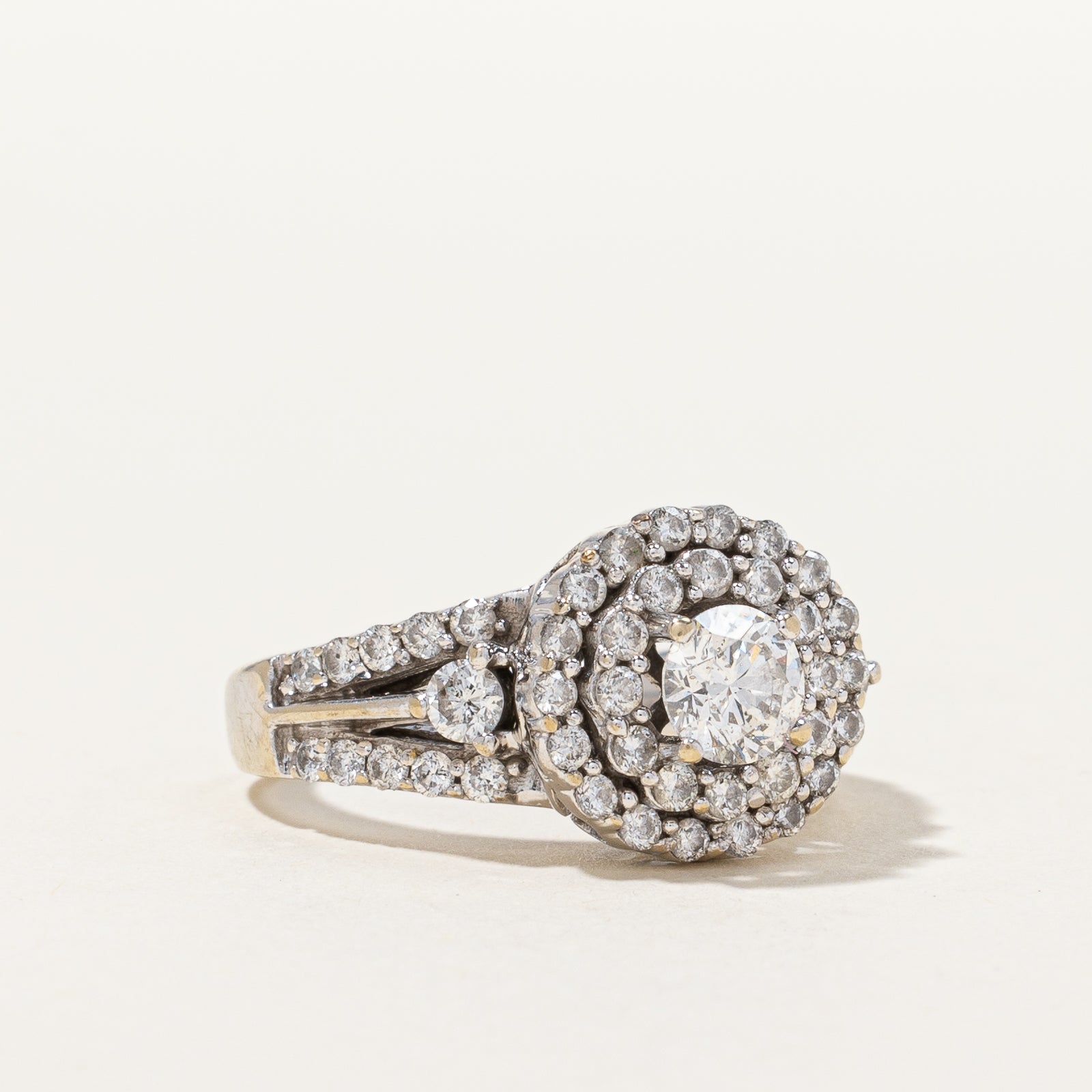 Beautiful Diamond Halo Engagement Ring | 1.06 ctw, SZ 5.5 |