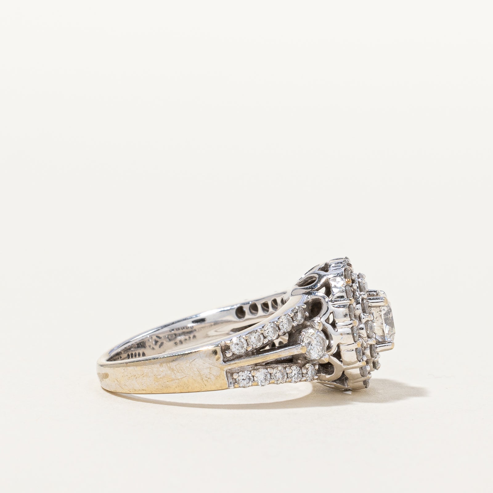 Beautiful Diamond Halo Engagement Ring | 1.06 ctw, SZ 5.5 |