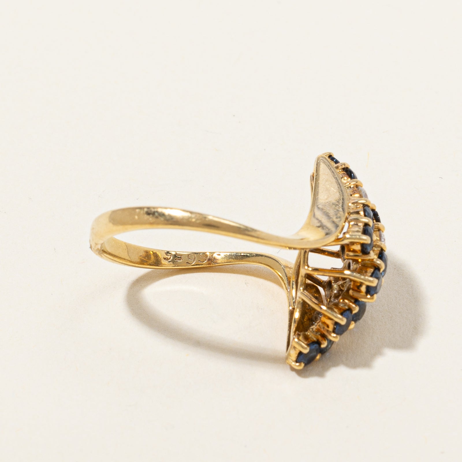 Waterfall Cluster Sapphire & Diamond Ring | 0.24 ctw, SZ 7.75 |