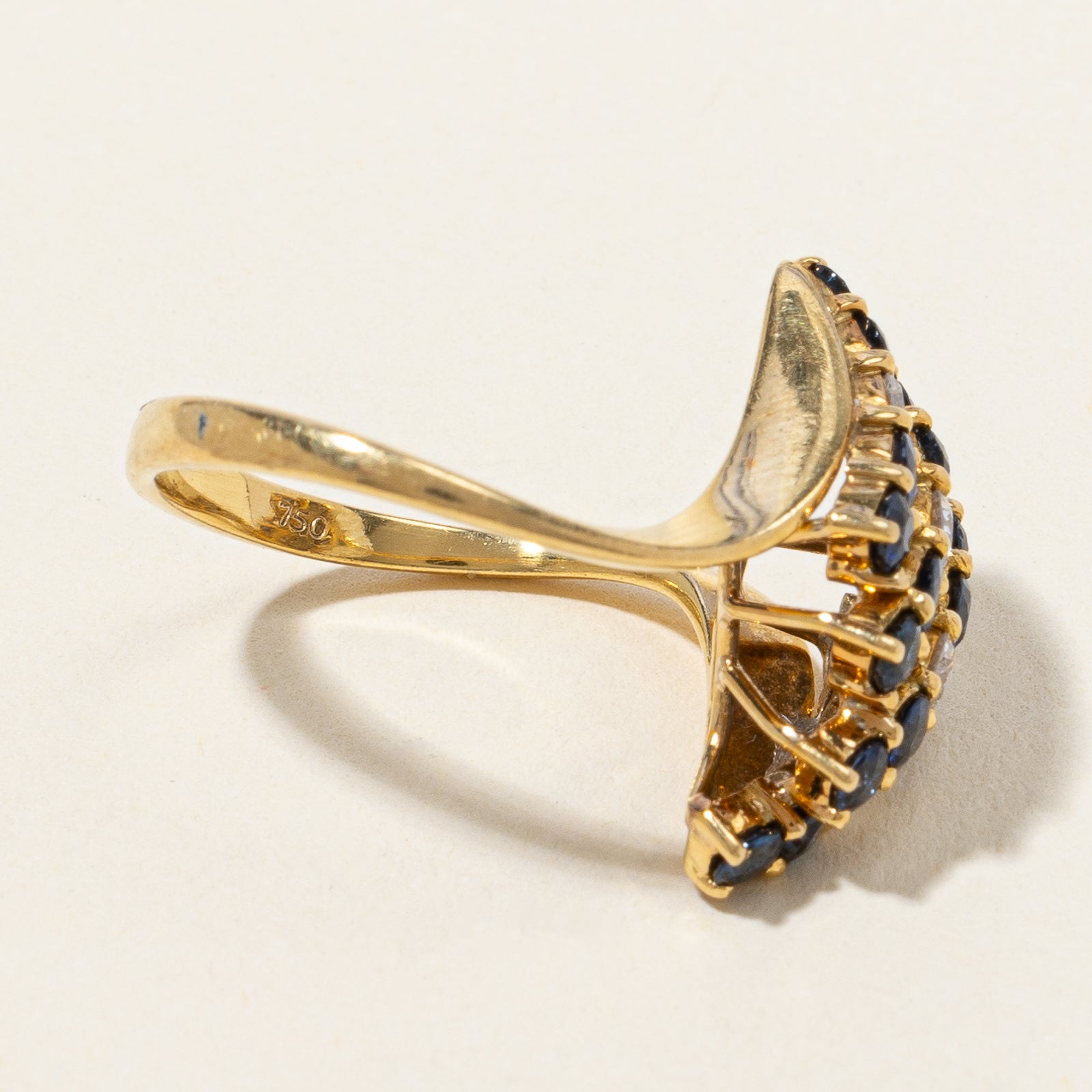 Waterfall Cluster Sapphire & Diamond Ring | 0.24 ctw, SZ 7.75 |