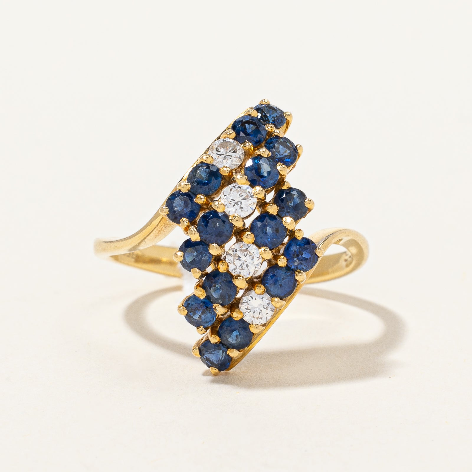 Waterfall Cluster Sapphire & Diamond Ring | 0.24 ctw, SZ 7.75 |