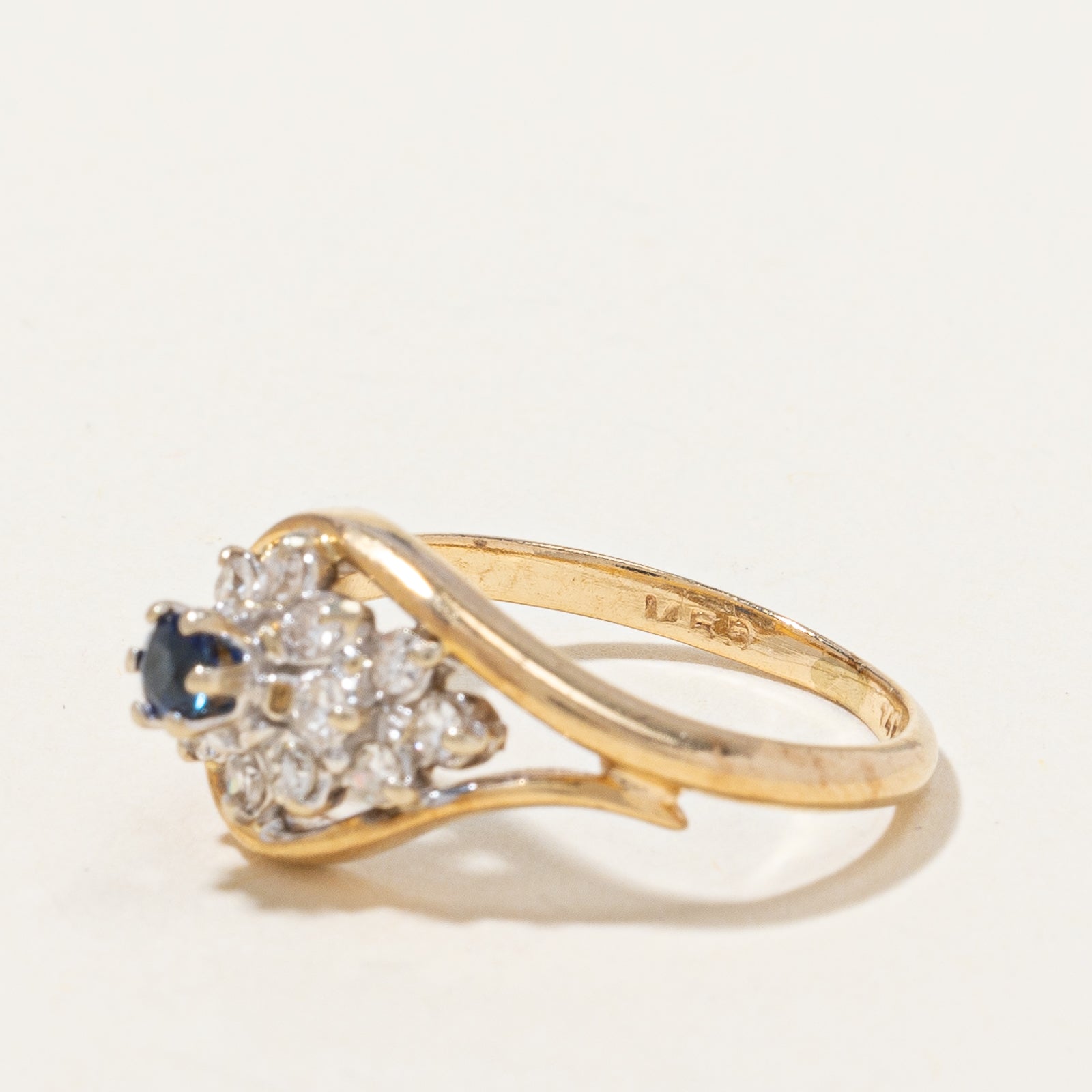Cluster Diamond & Sapphire Ring | 0.27 ctw, SZ 4.5 |