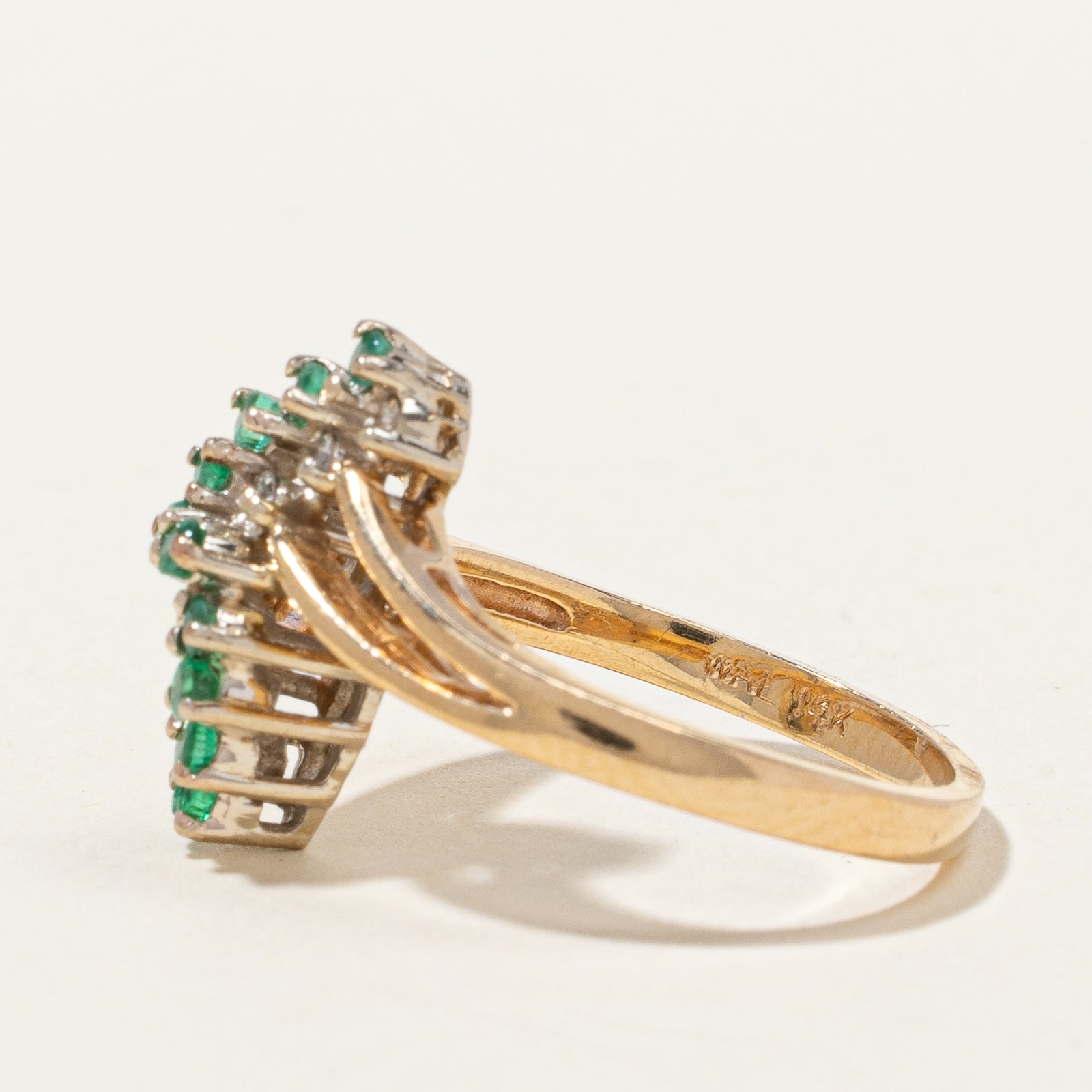 Bypass Cluster Diamond 7 Emerald Ring | 0.06 ctw, SZ 4.75 |