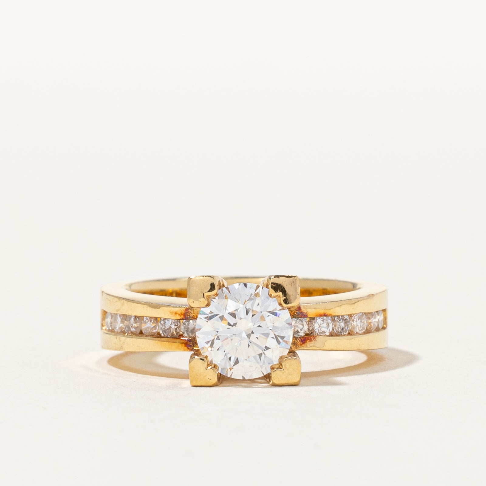Solitaire with Channel Accents Diamond Engagement Ring | 1.10 ctw, SZ 4 |