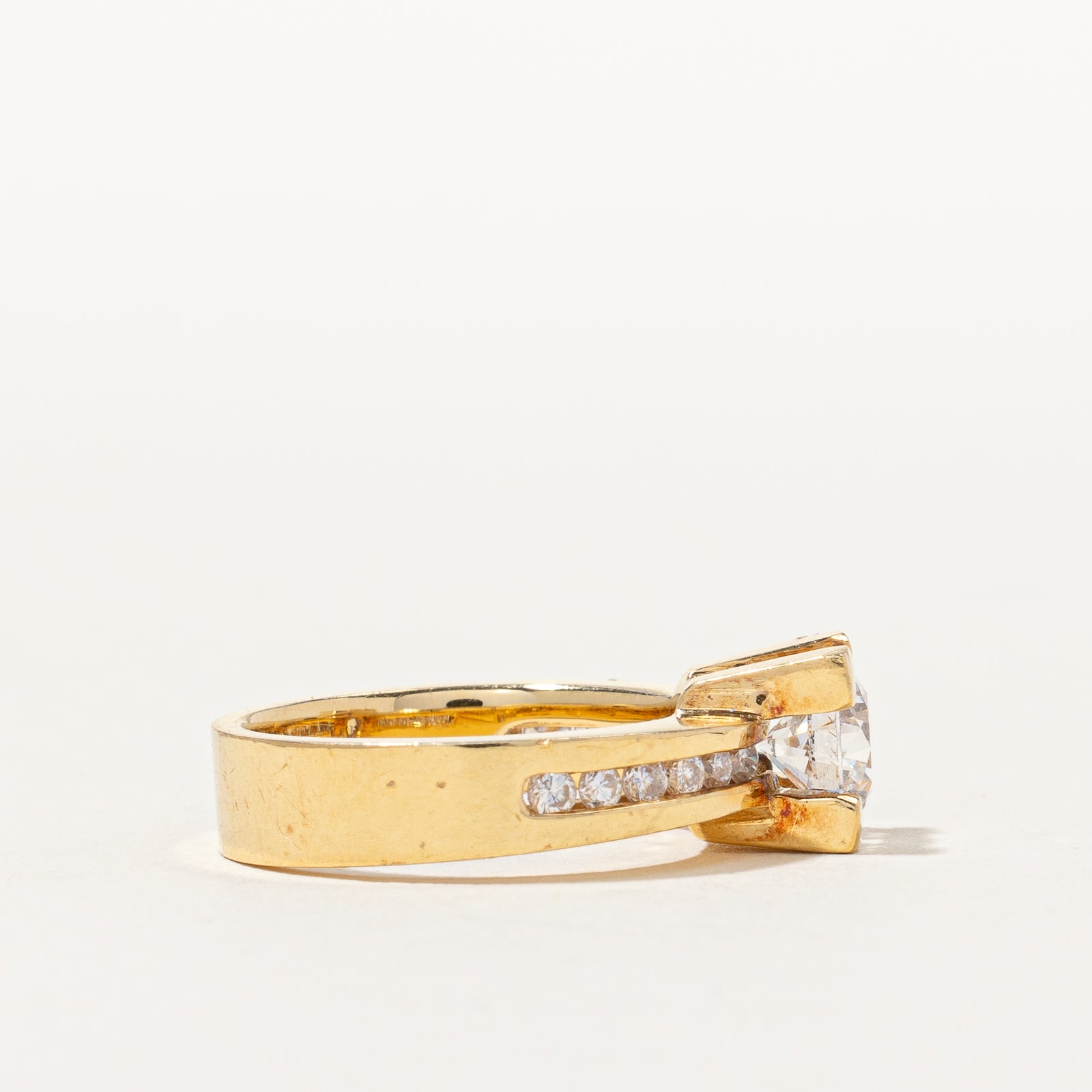 Solitaire with Channel Accents Diamond Engagement Ring | 1.10 ctw, SZ 4 |