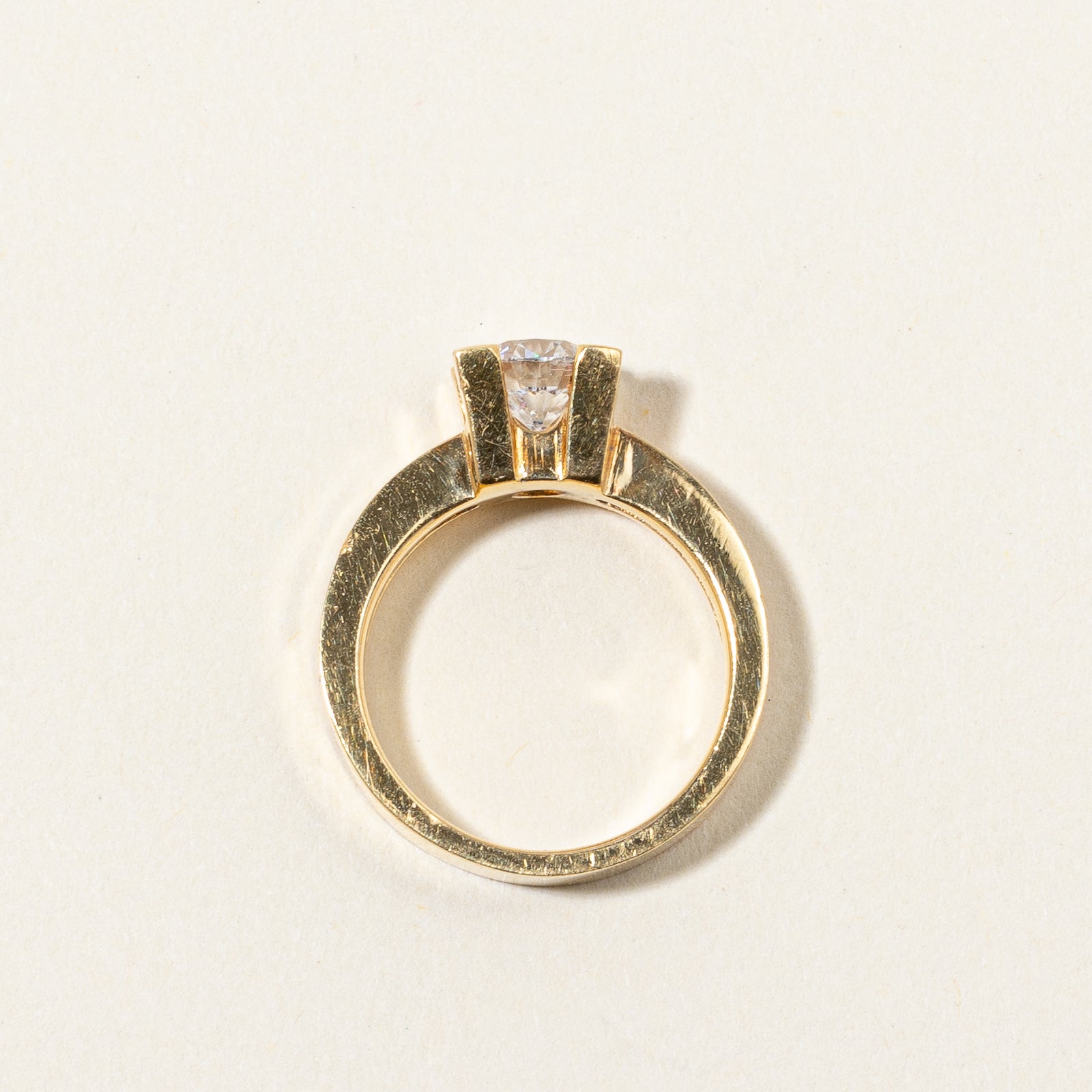 Solitaire with Channel Accents Diamond Engagement Ring | 1.10 ctw, SZ 4 |