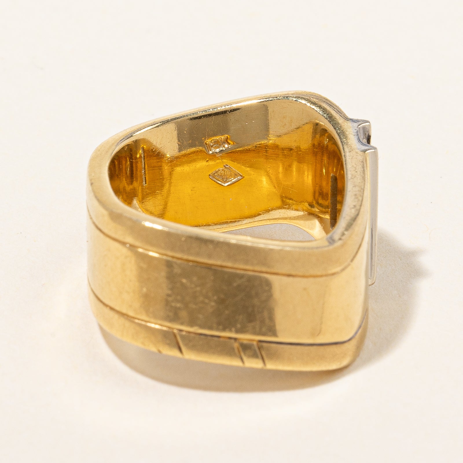 Vintage Princess-cut Diamond Wide Slanted Band | 0.25ctw | SZ 5.75 |