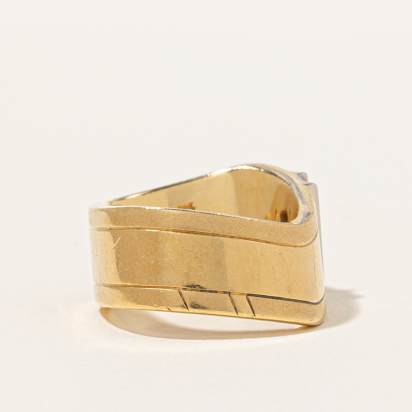 Vintage Princess-cut Diamond Wide Slanted Band | 0.25ctw | SZ 5.75 |