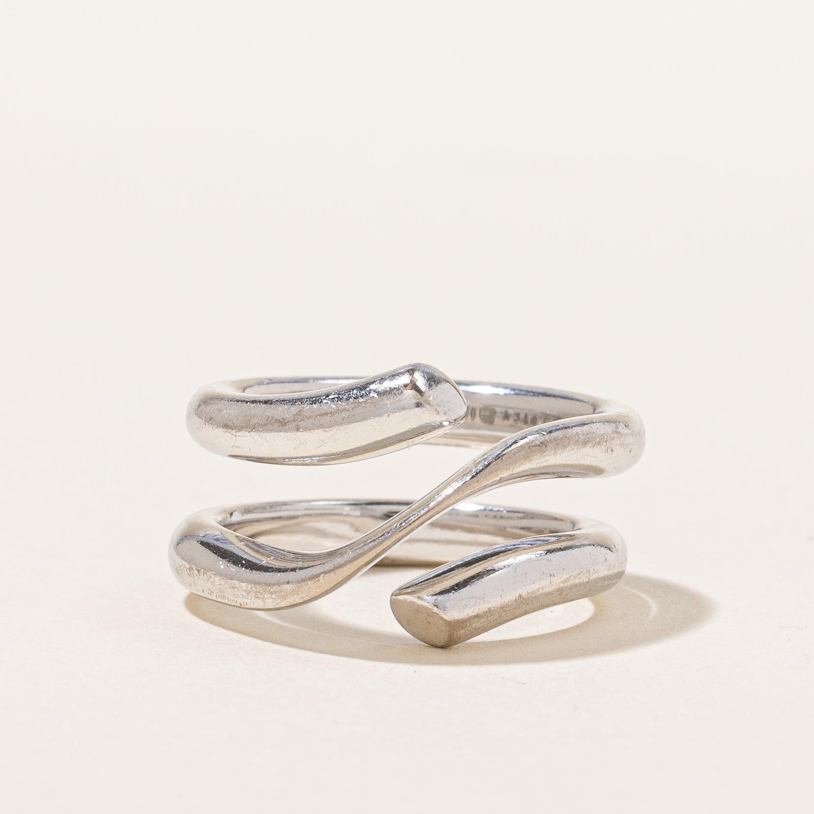 Vintage 'Georg Jensen' White Gold Wrap Ring | SZ 5.75 |