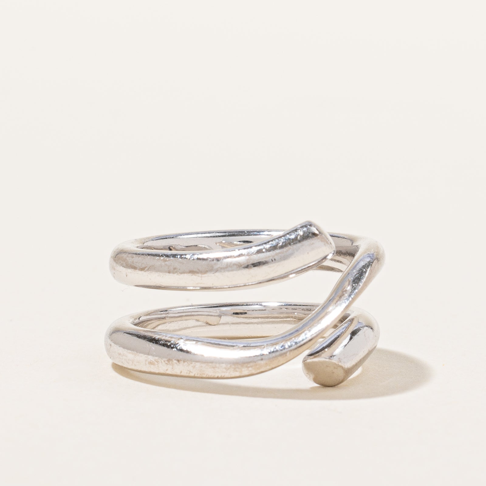 Vintage 'Georg Jensen' White Gold Wrap Ring | SZ 5.75 |