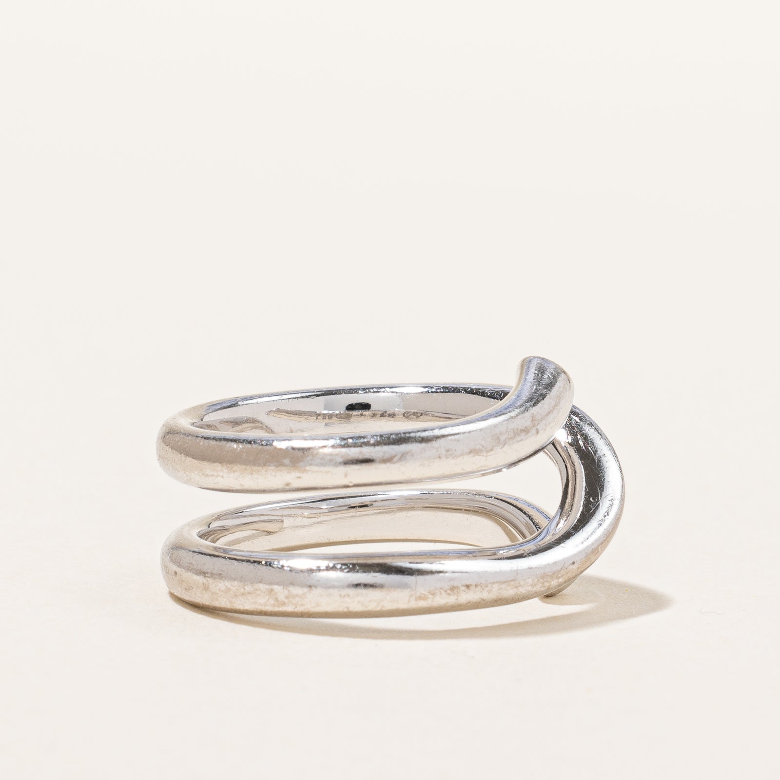 Vintage 'Georg Jensen' White Gold Wrap Ring | SZ 5.75 |