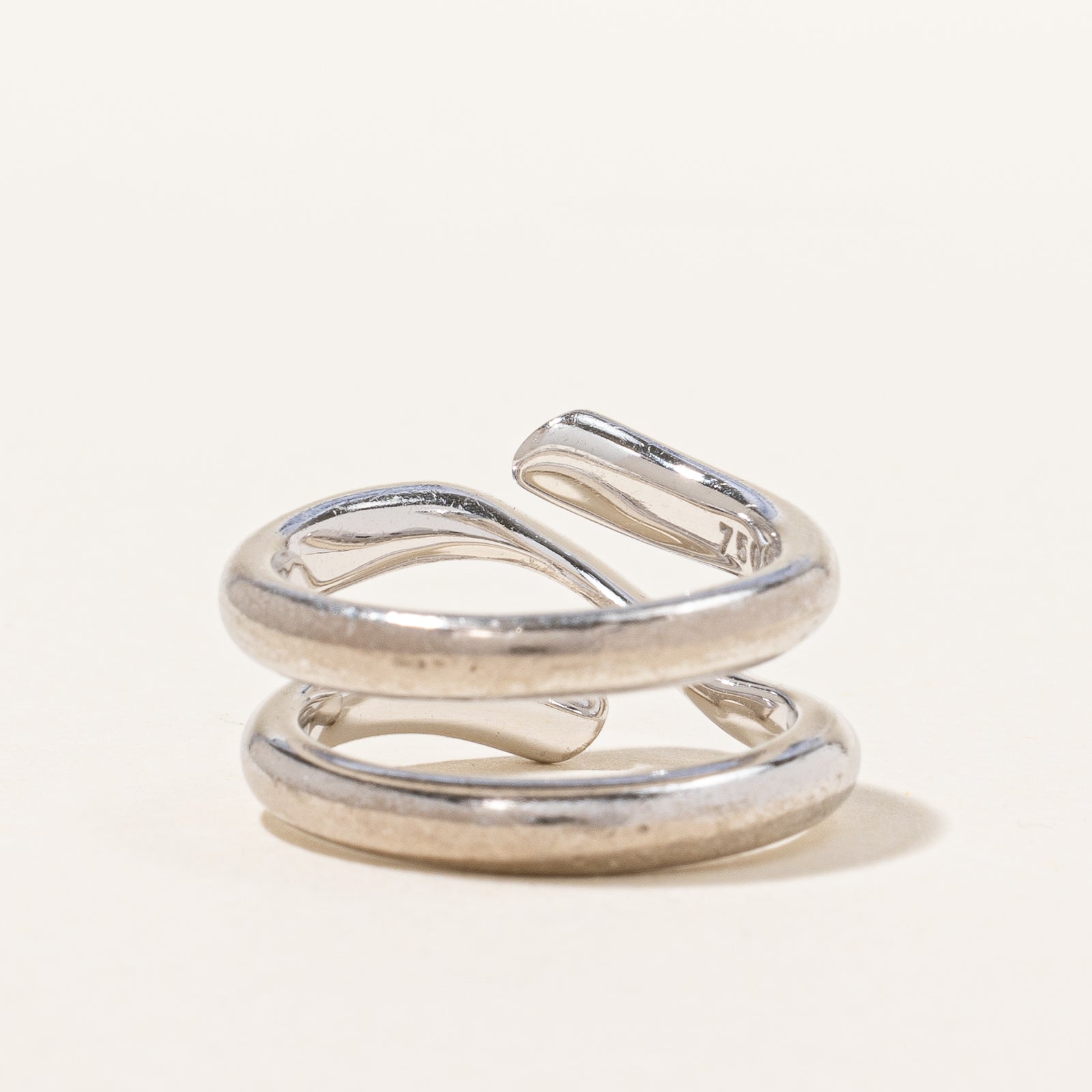 Vintage 'Georg Jensen' White Gold Wrap Ring | SZ 5.75 |