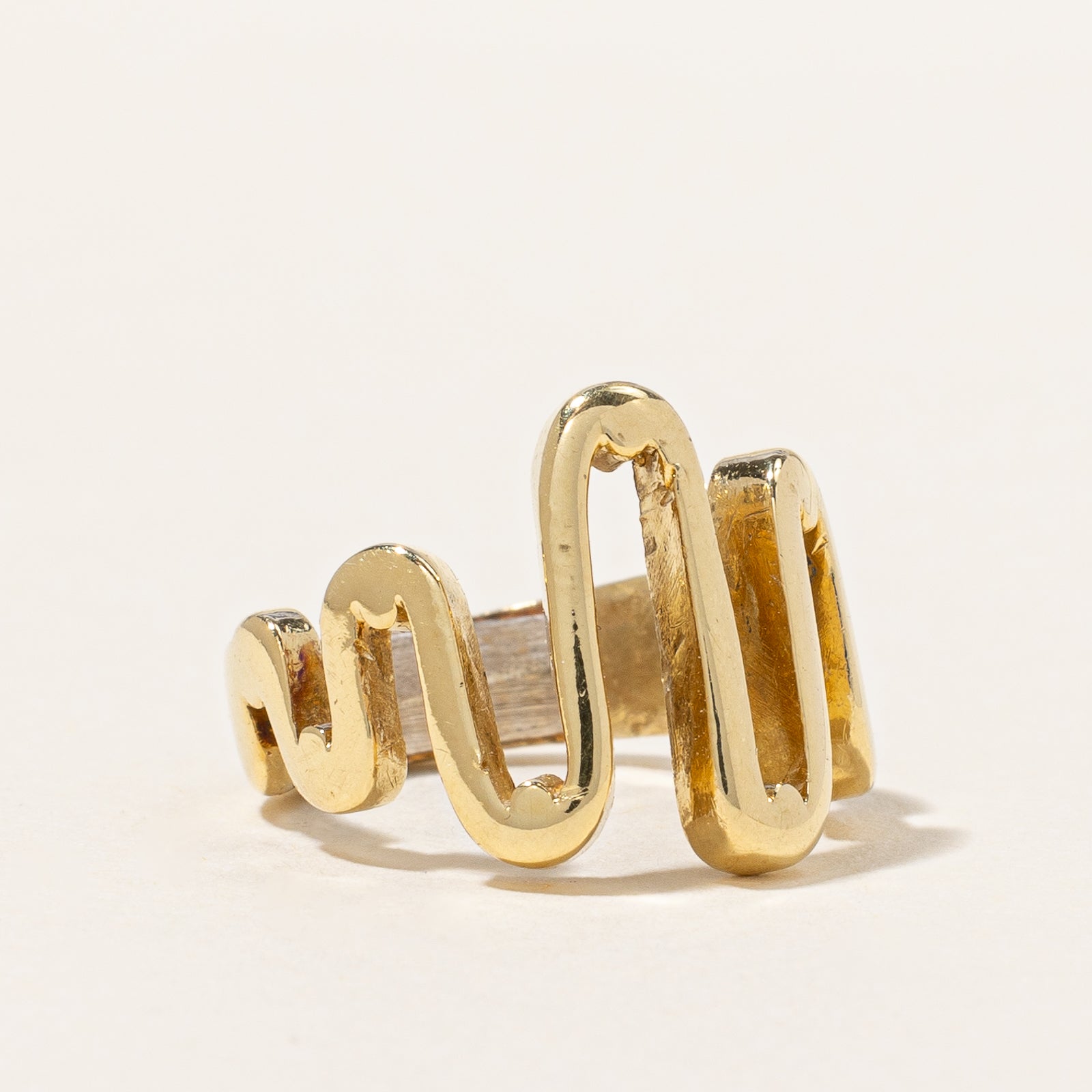 Yellow Gold Wavy Zigzag Ring | SZ 2.5 |