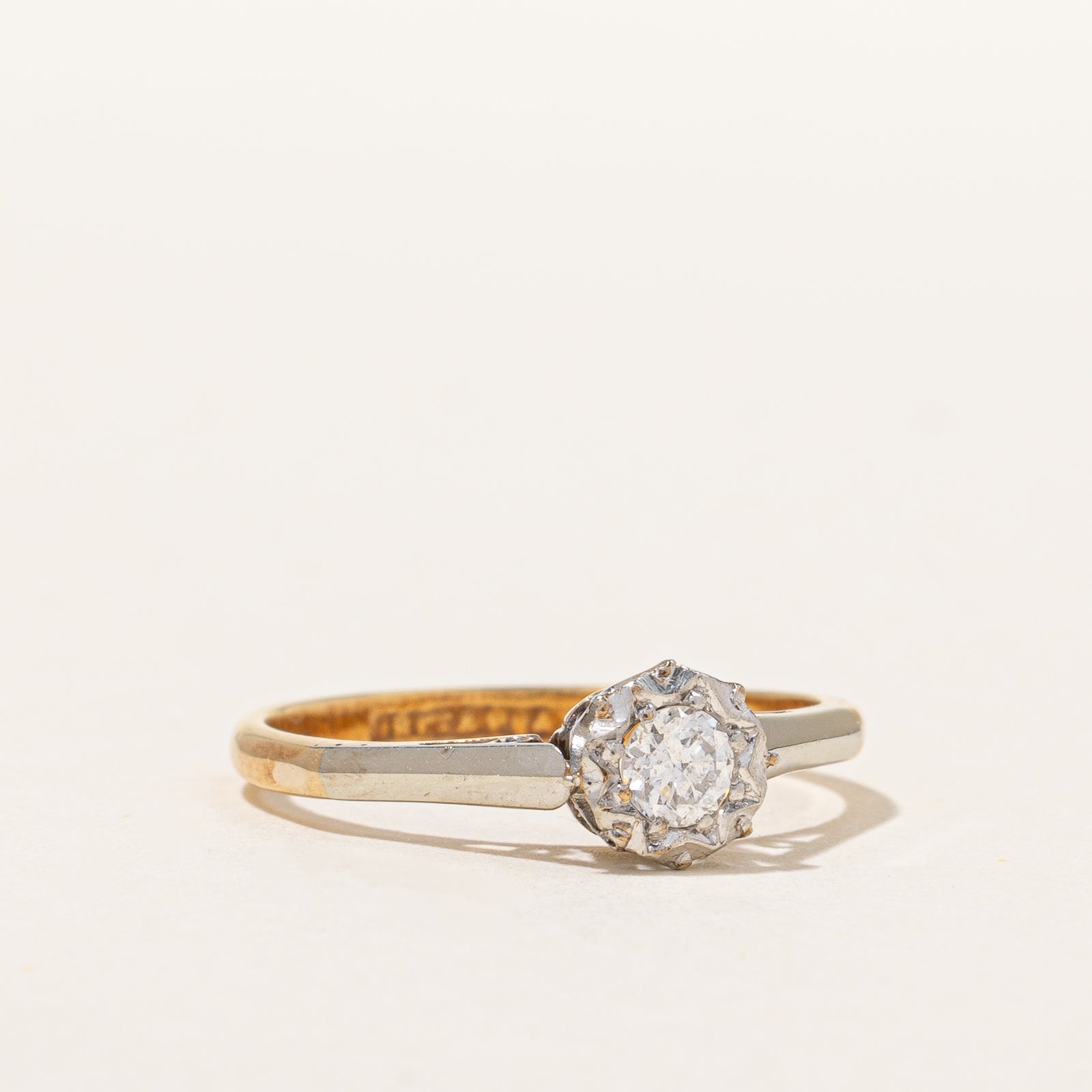 Early 1900s Solitaire Diamond Ring | 0.18ct | SZ 6.75 |