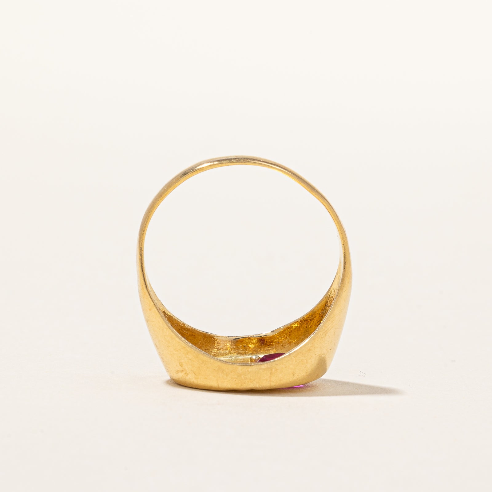 Vintage Synthetic Ruby Signet Ring | 0.75ct | SZ 9.5 |