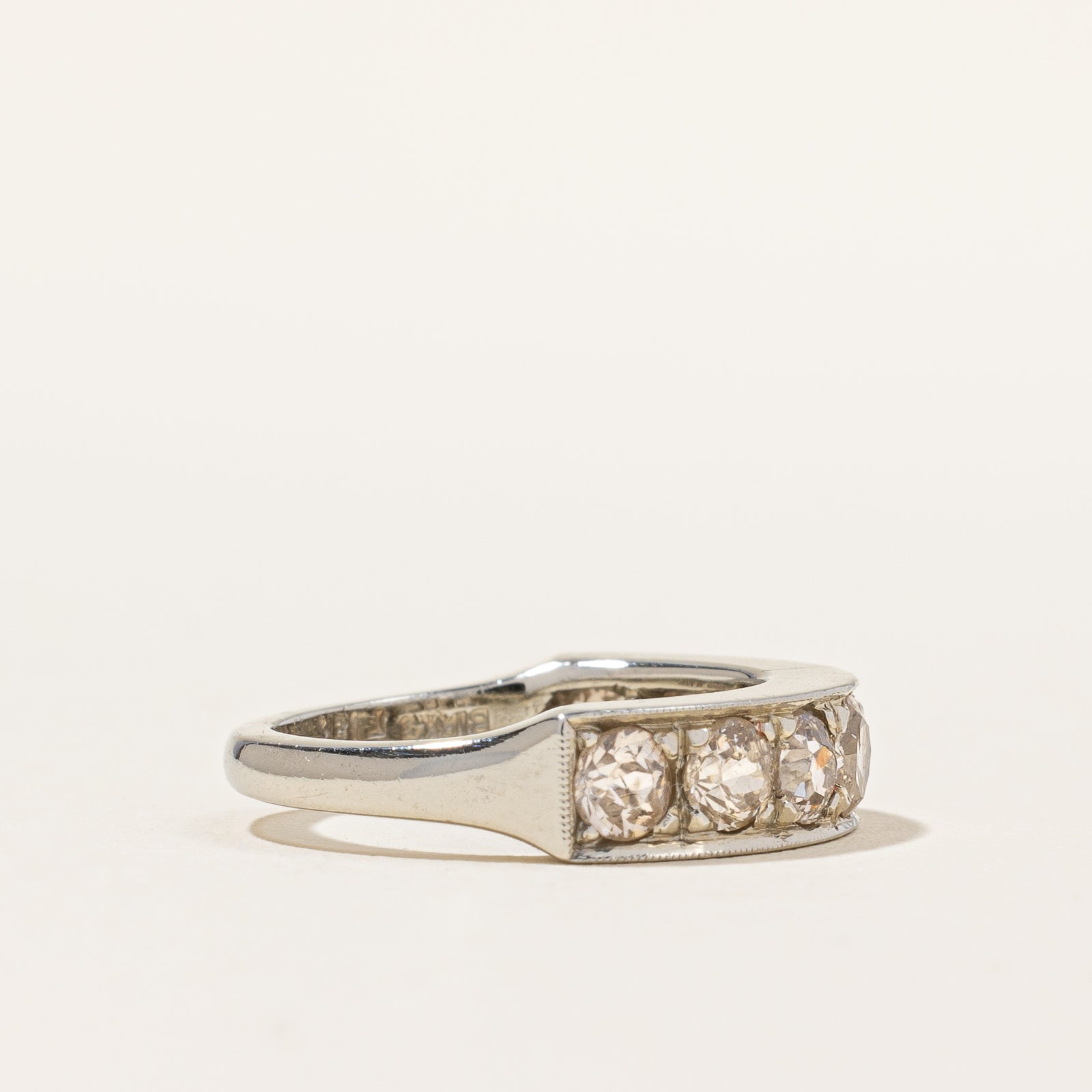 Art Deco-era Birks' Old Mine-cut Semi-Eternity Band | 1.04ctw | SZ 4.25 |