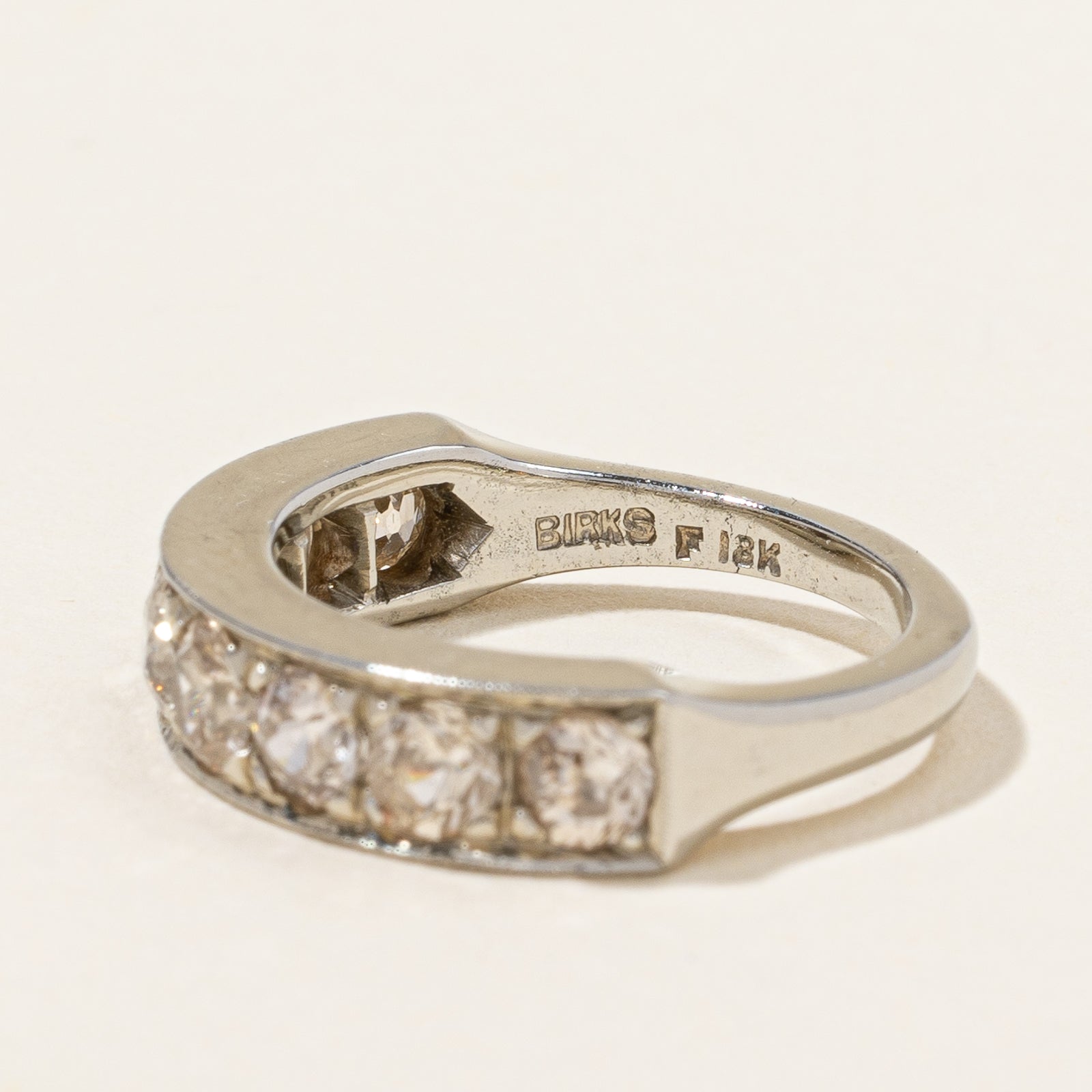 Art Deco-era Birks' Old Mine-cut Semi-Eternity Band | 1.04ctw | SZ 4.25 |