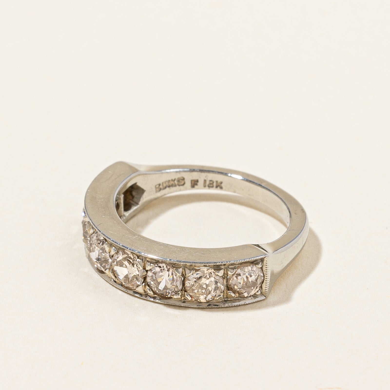 Art Deco-era Birks' Old Mine-cut Semi-Eternity Band | 1.04ctw | SZ 4.25 |