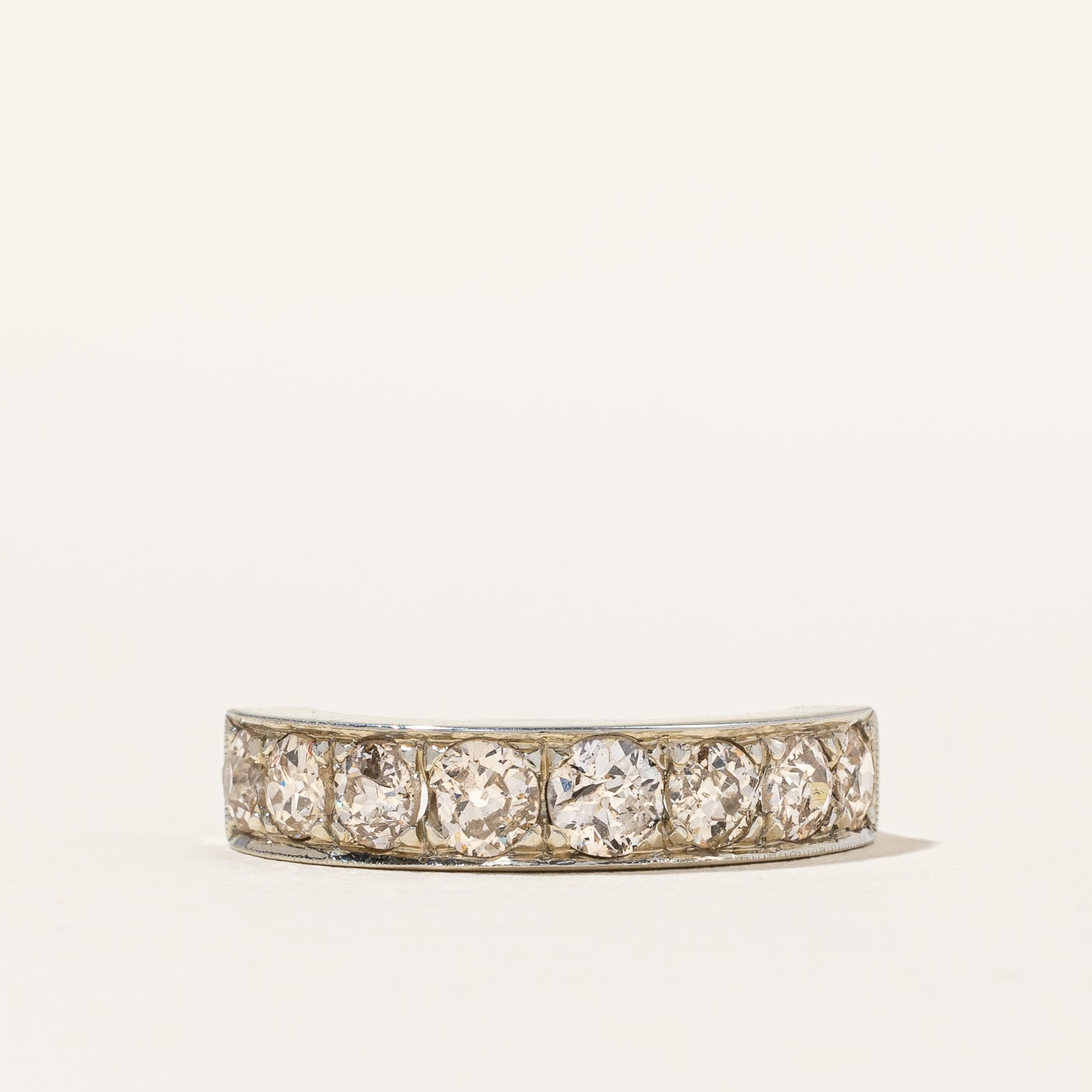 Art Deco-era Birks' Old Mine-cut Semi-Eternity Band | 1.04ctw | SZ 4.25 |